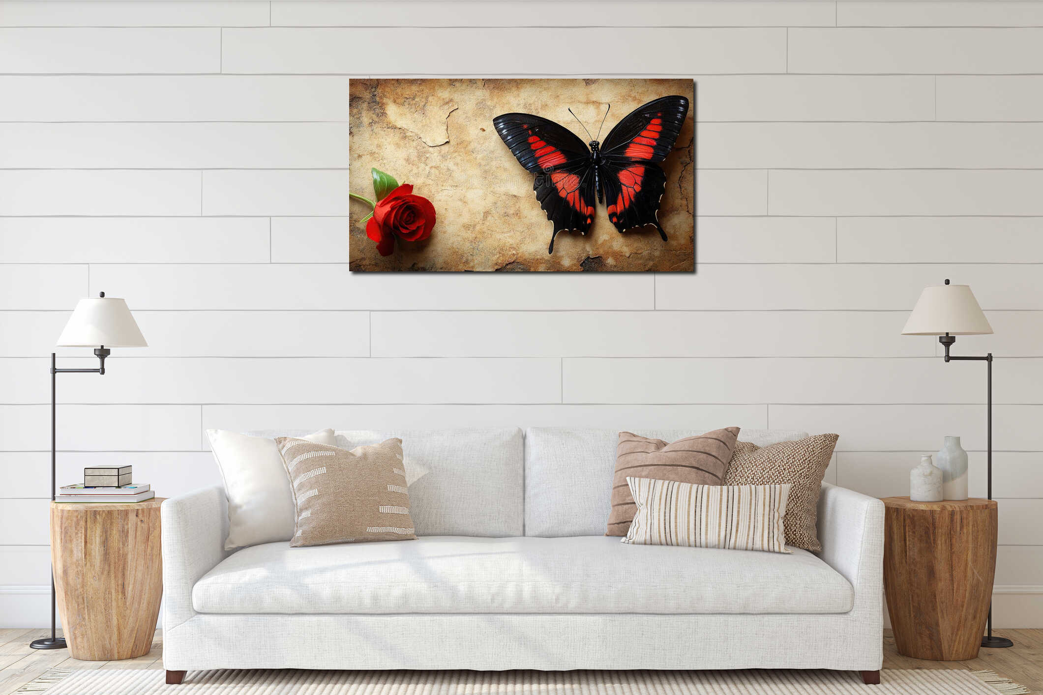 Canvas hanging interior mockup