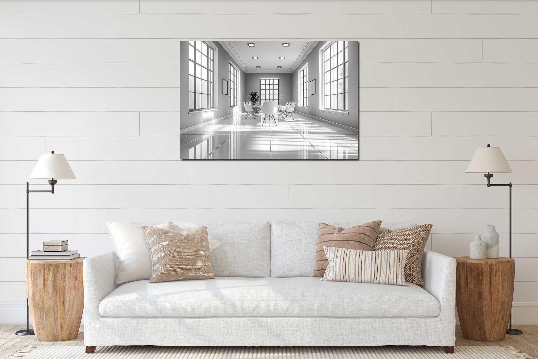 Canvas hanging interior mockup