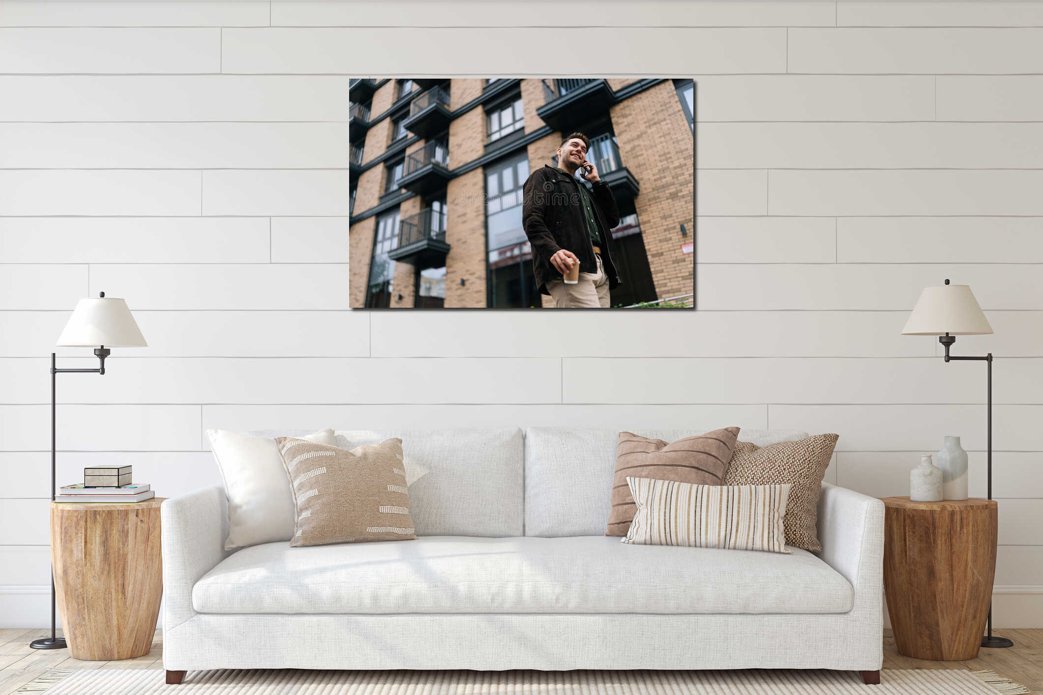Canvas hanging interior mockup