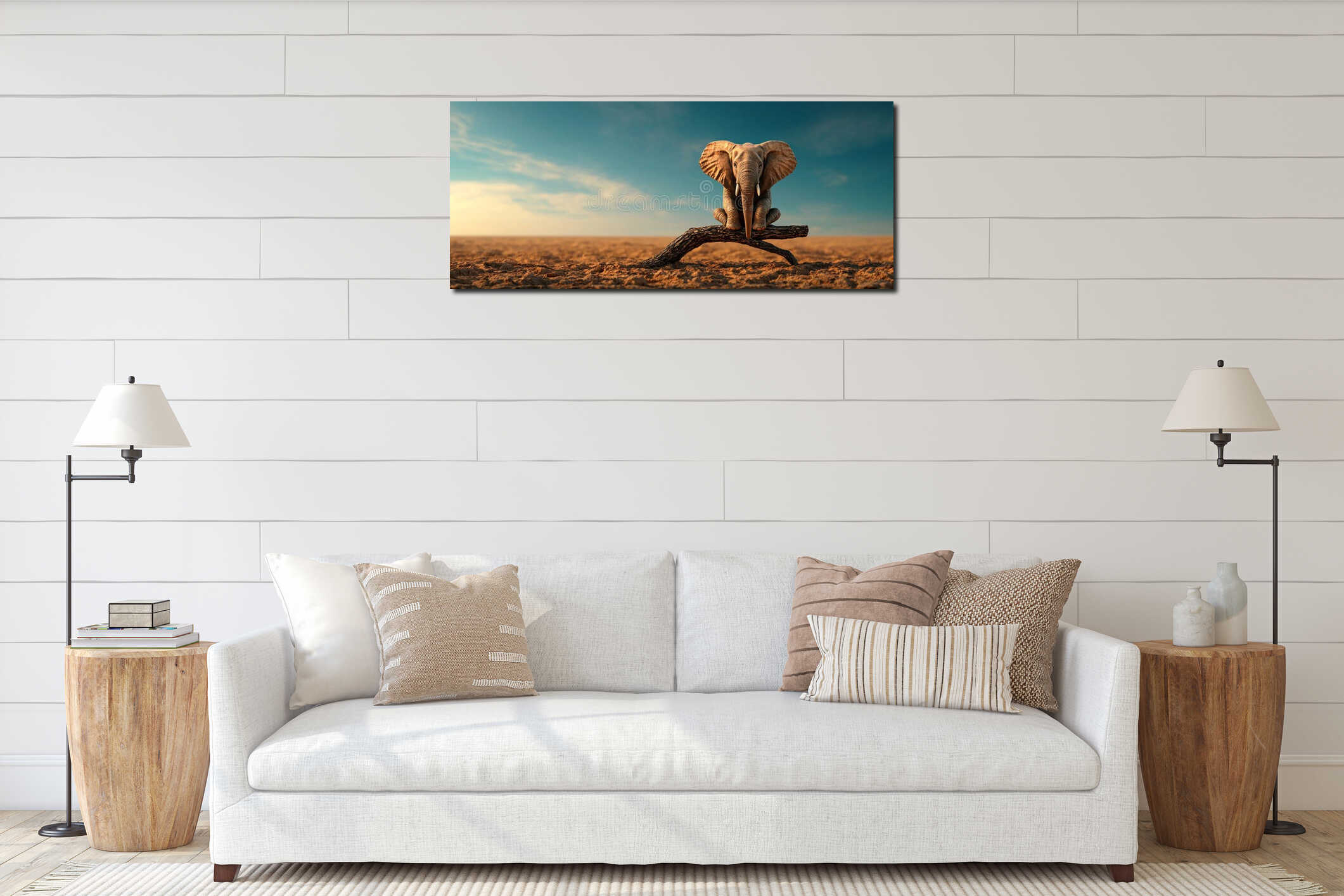 Canvas hanging interior mockup