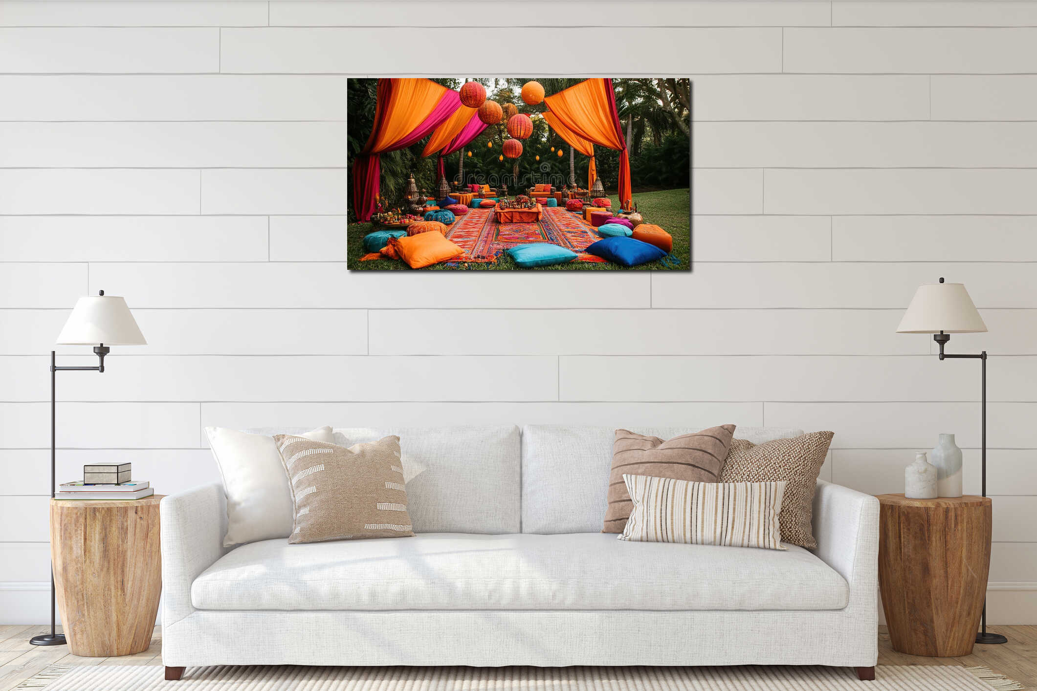 Canvas hanging interior mockup