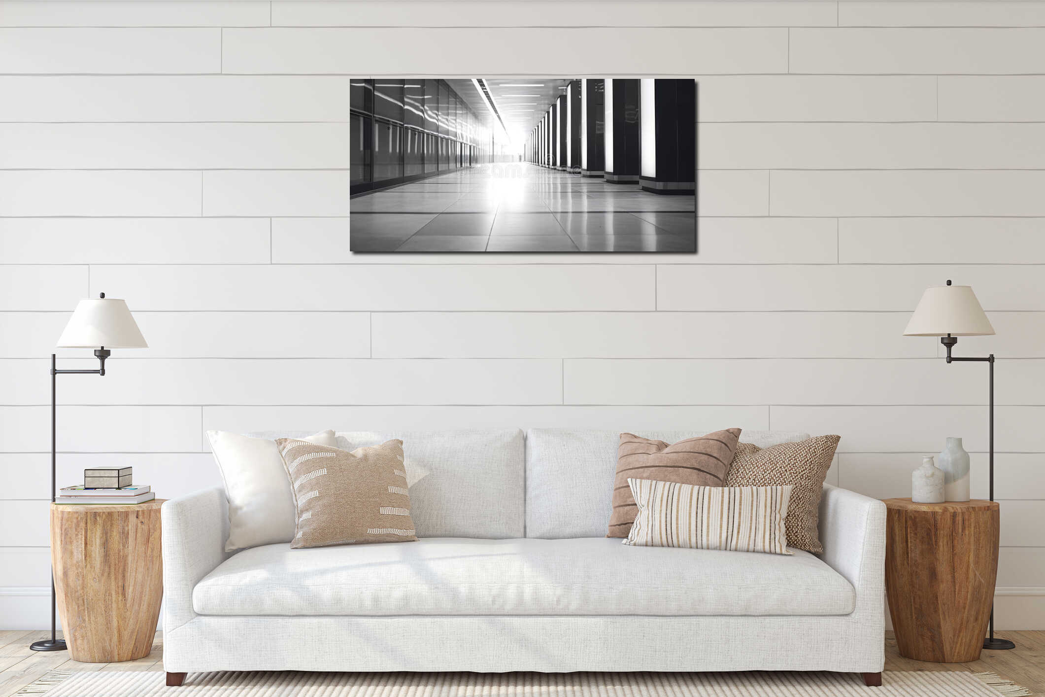 Canvas hanging interior mockup