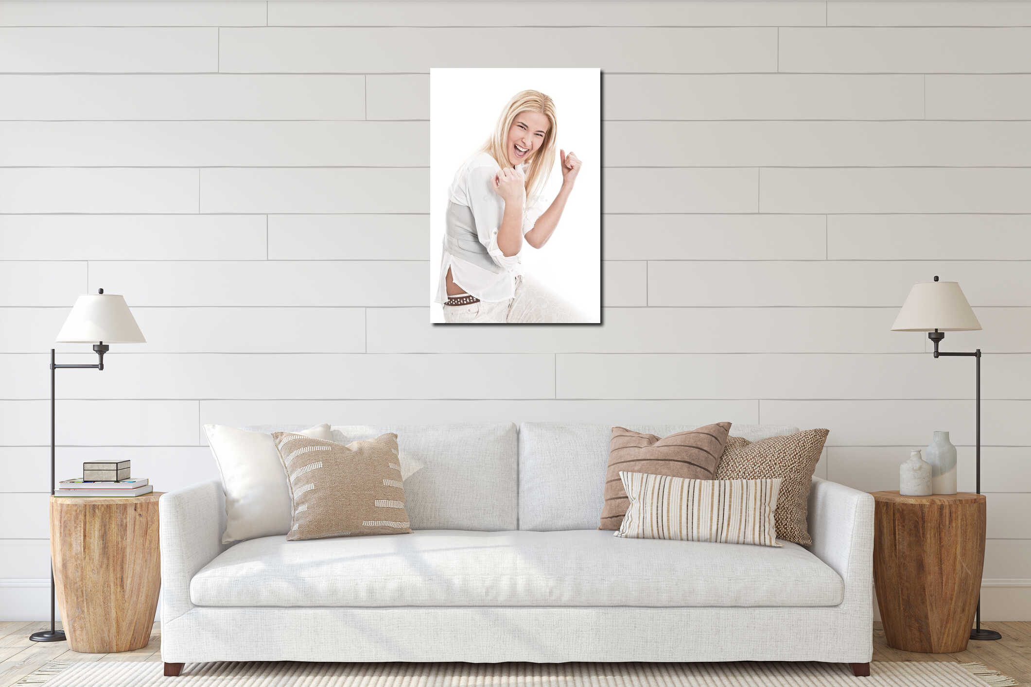 Canvas hanging interior mockup