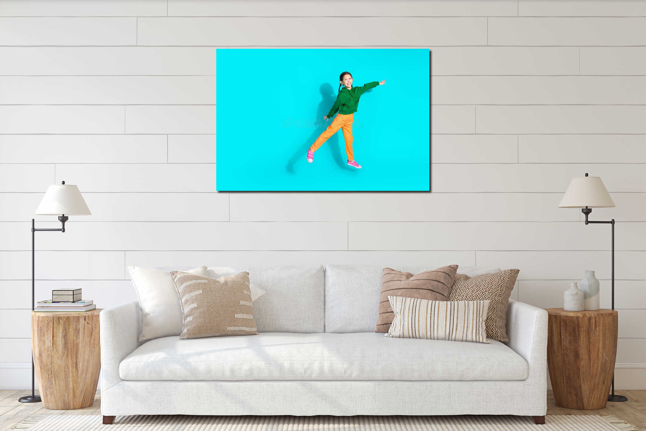 Canvas hanging interior mockup