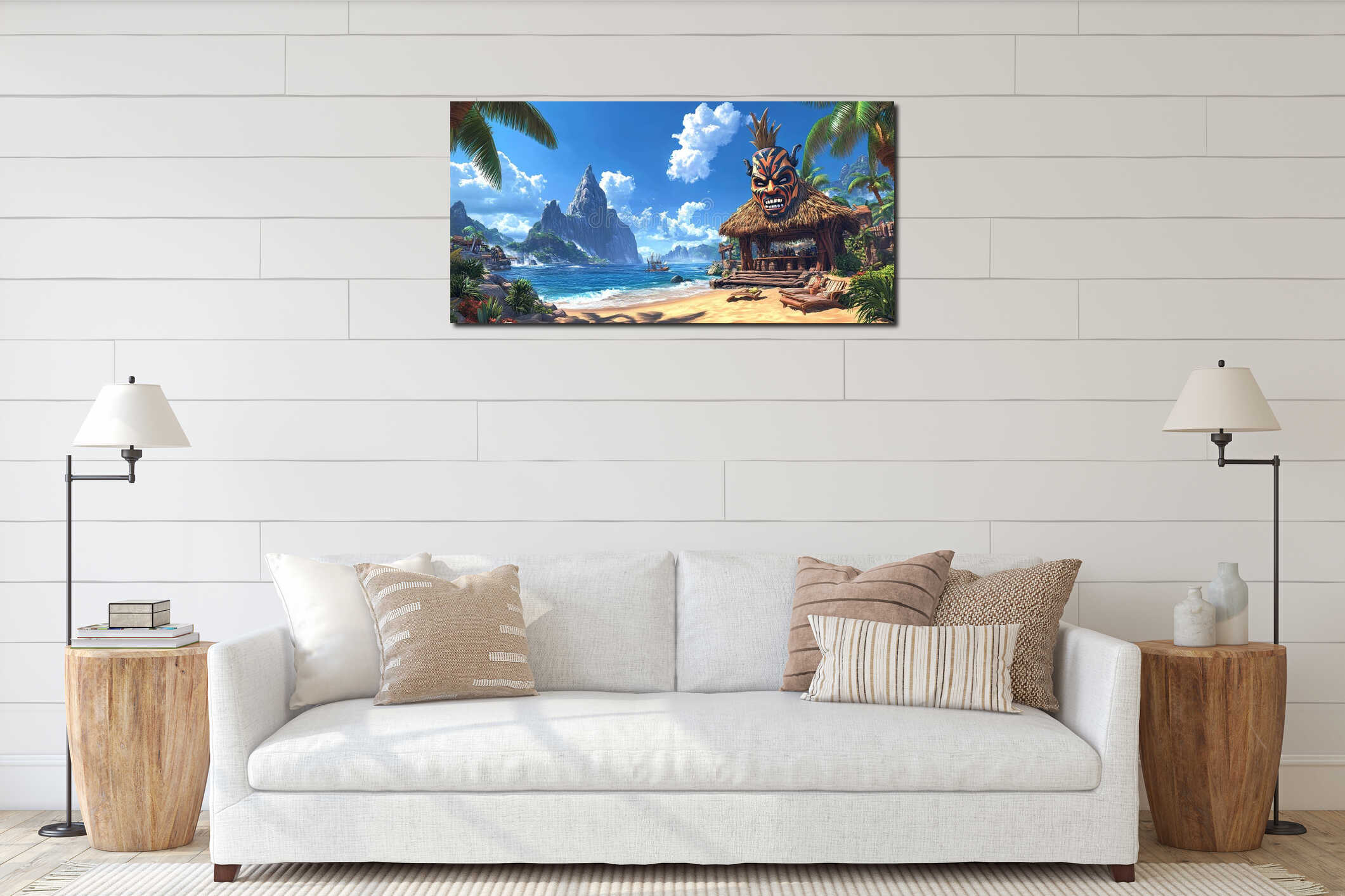 Canvas hanging interior mockup