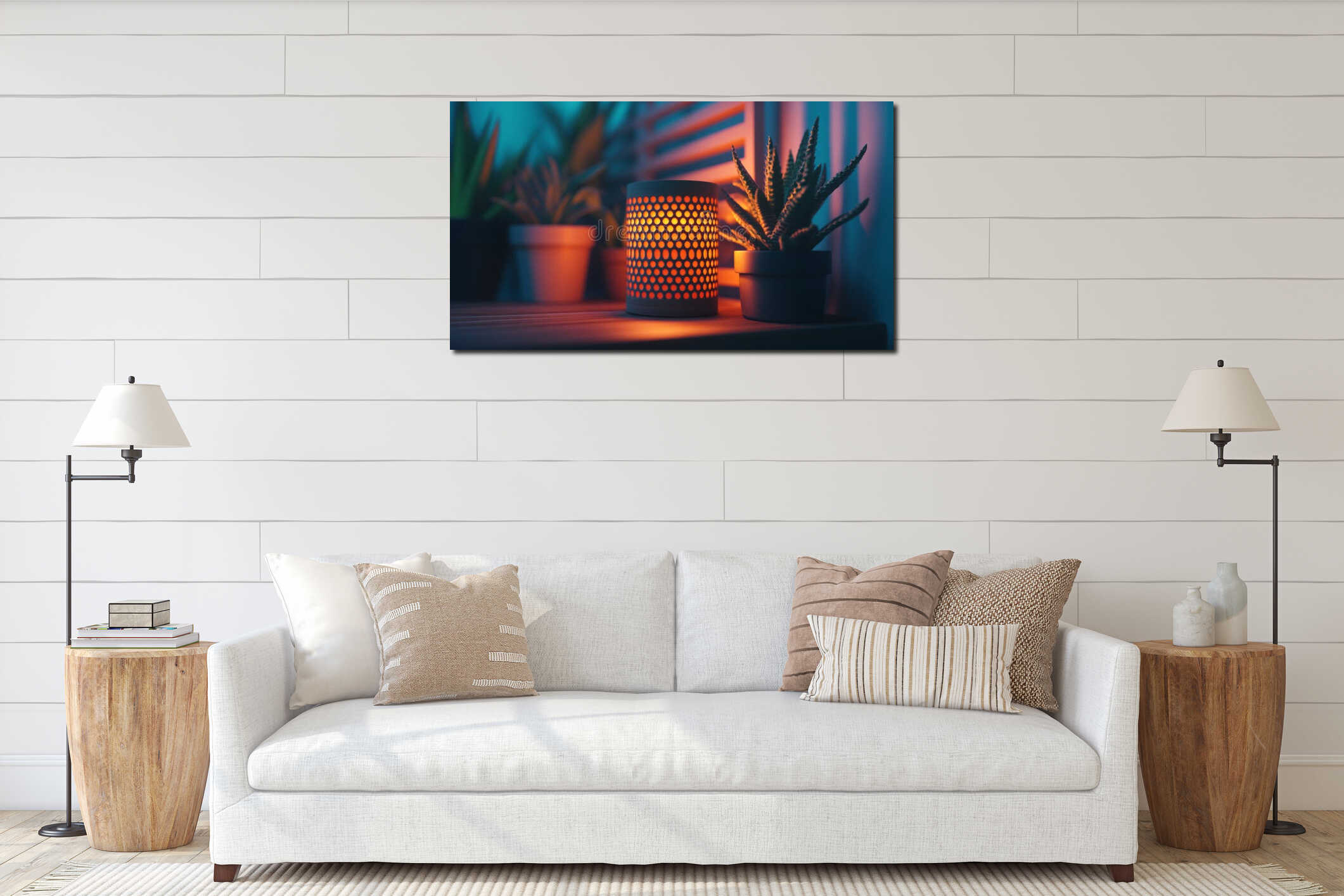 Canvas hanging interior mockup