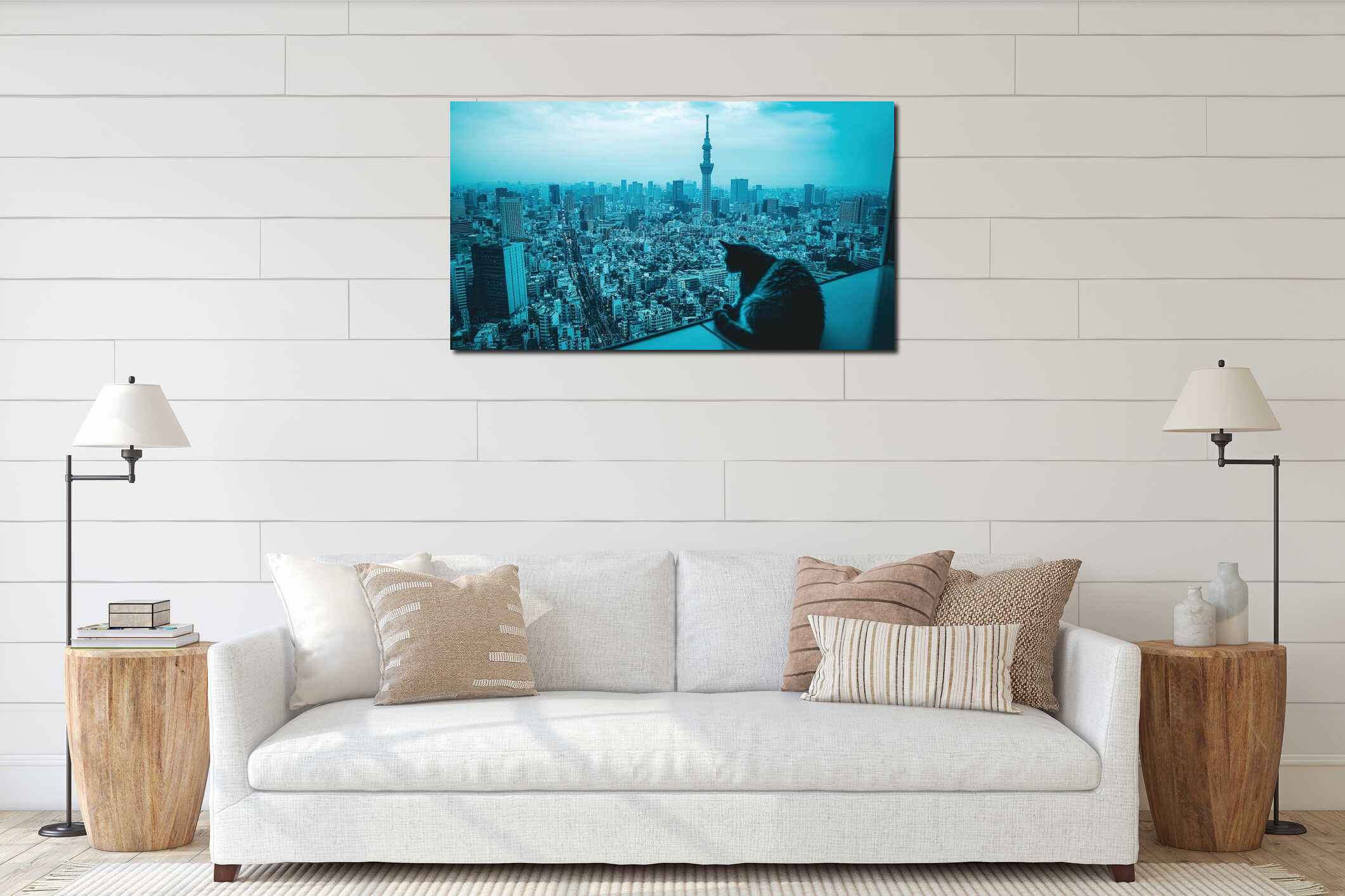 Canvas hanging interior mockup