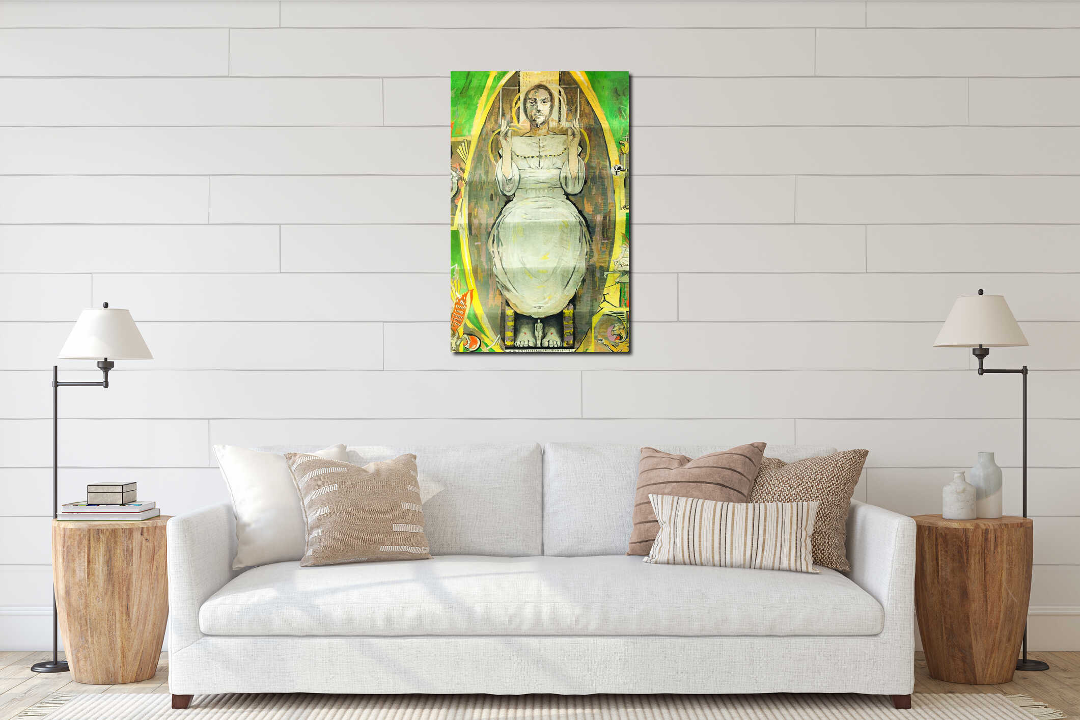 Canvas hanging interior mockup