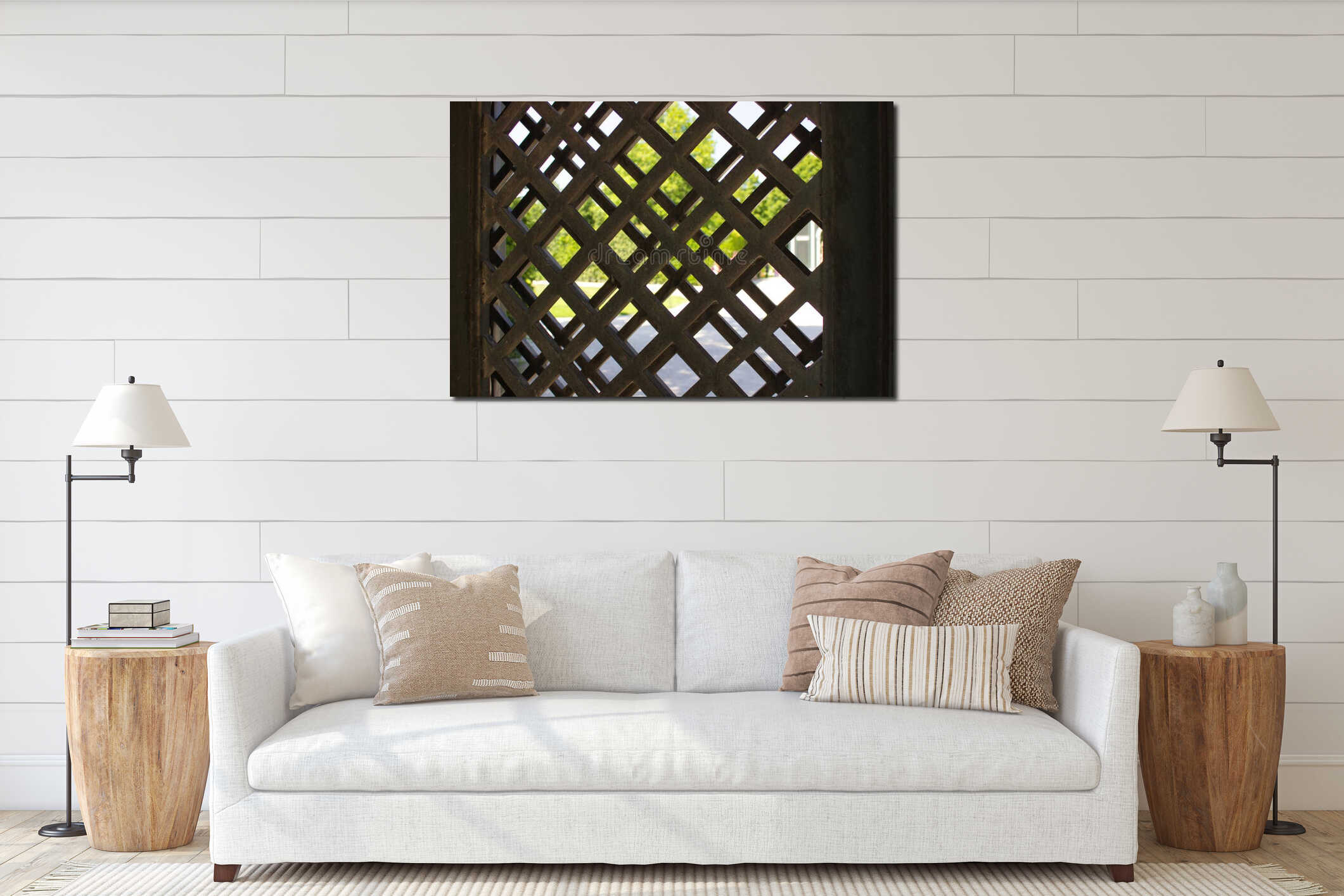 Canvas hanging interior mockup