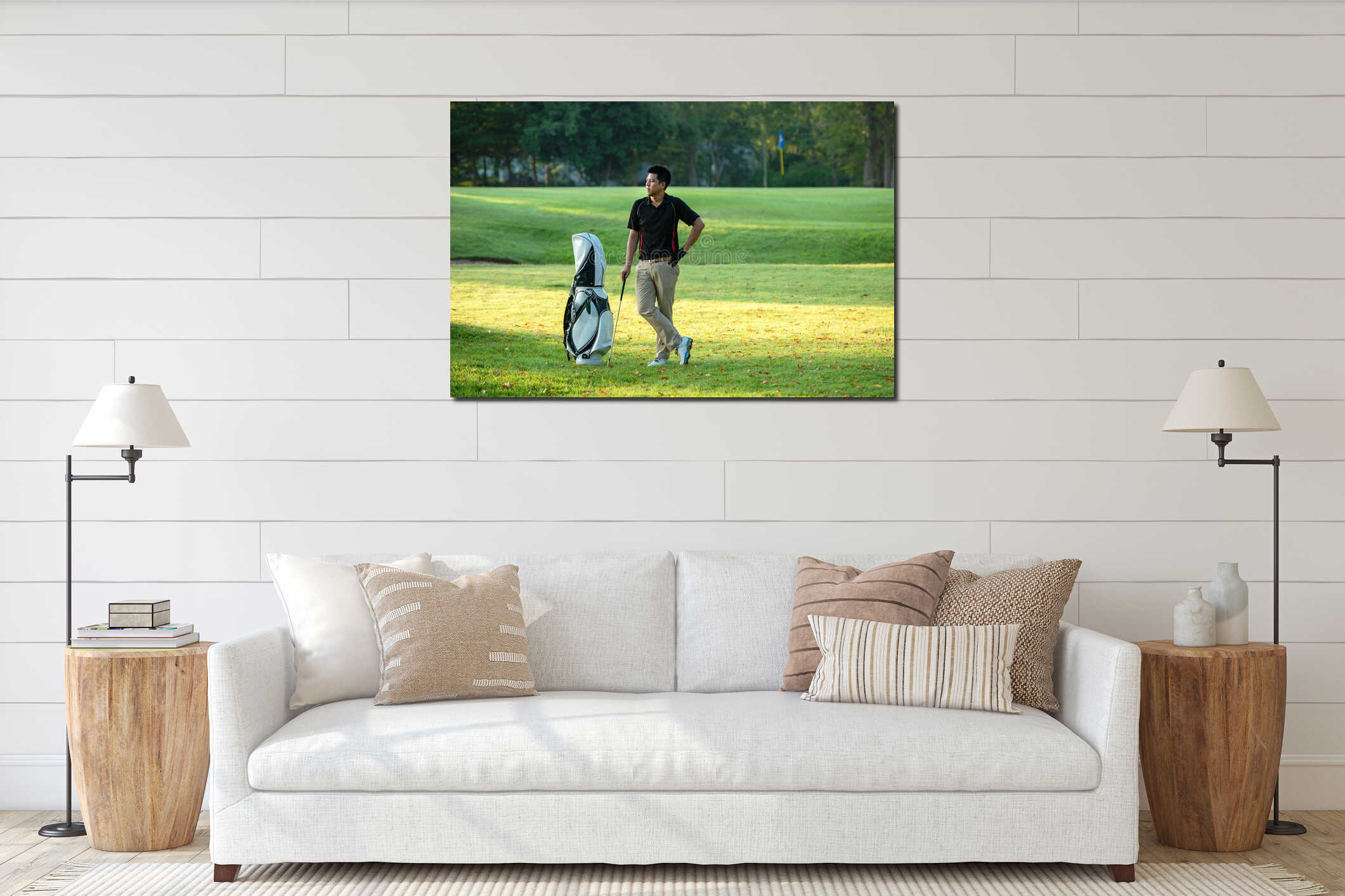 Canvas hanging interior mockup