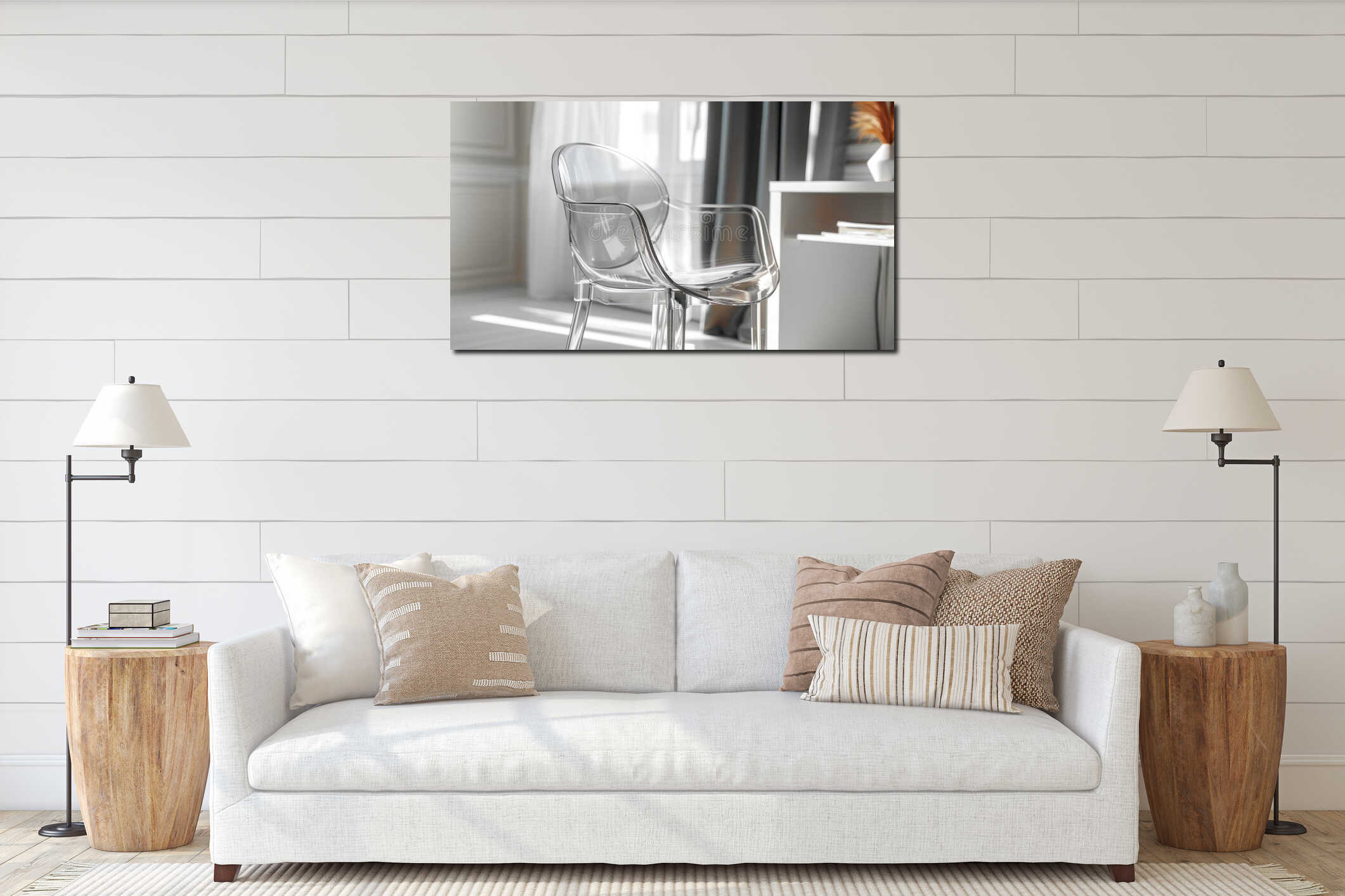 Canvas hanging interior mockup