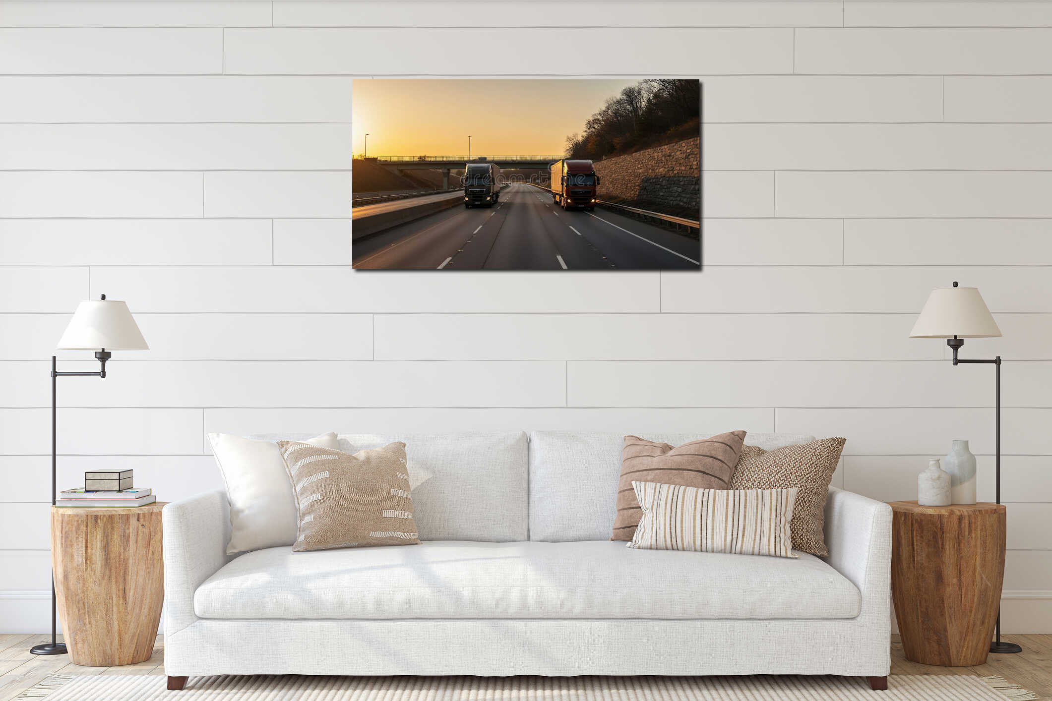 Canvas hanging interior mockup