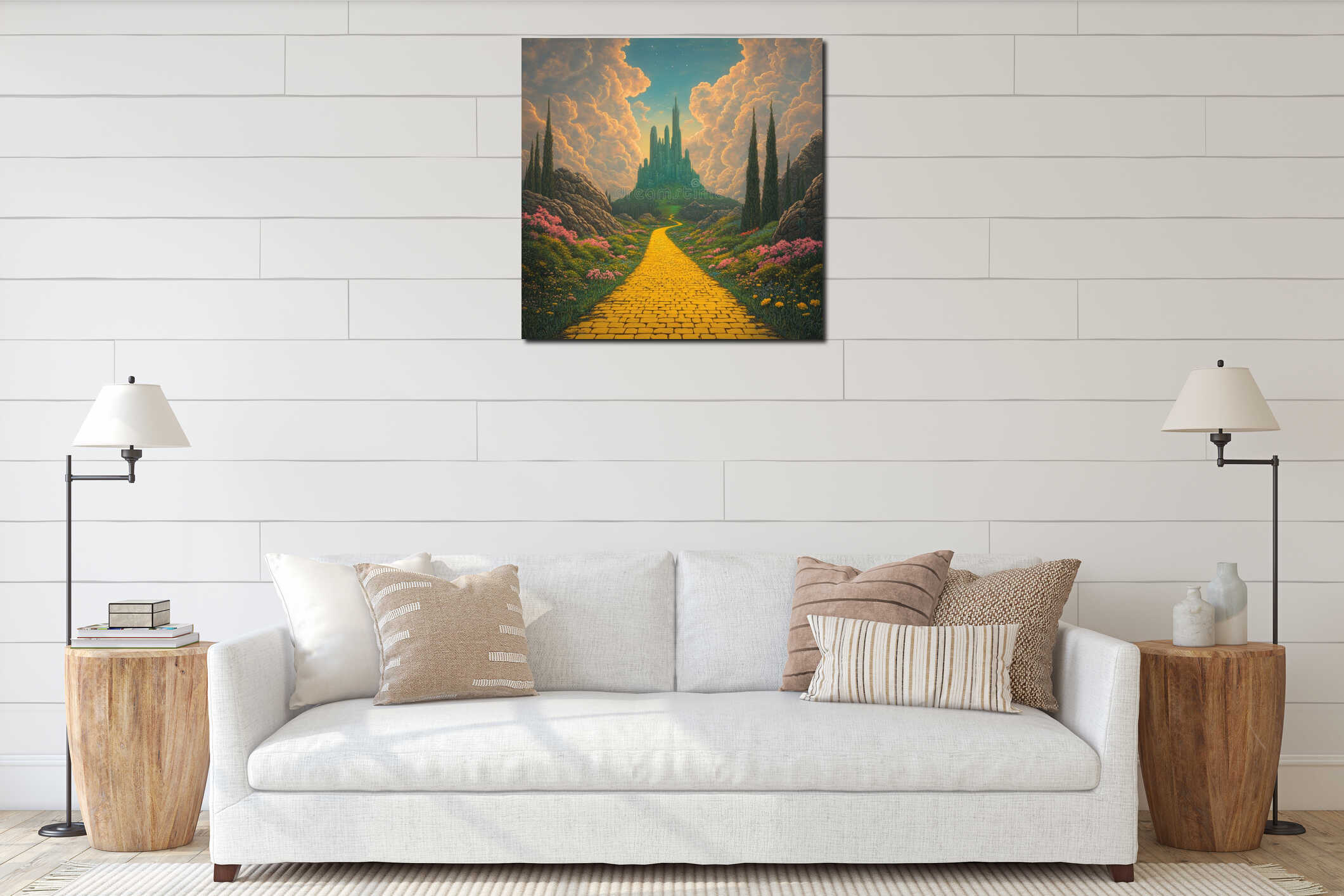 Canvas hanging interior mockup