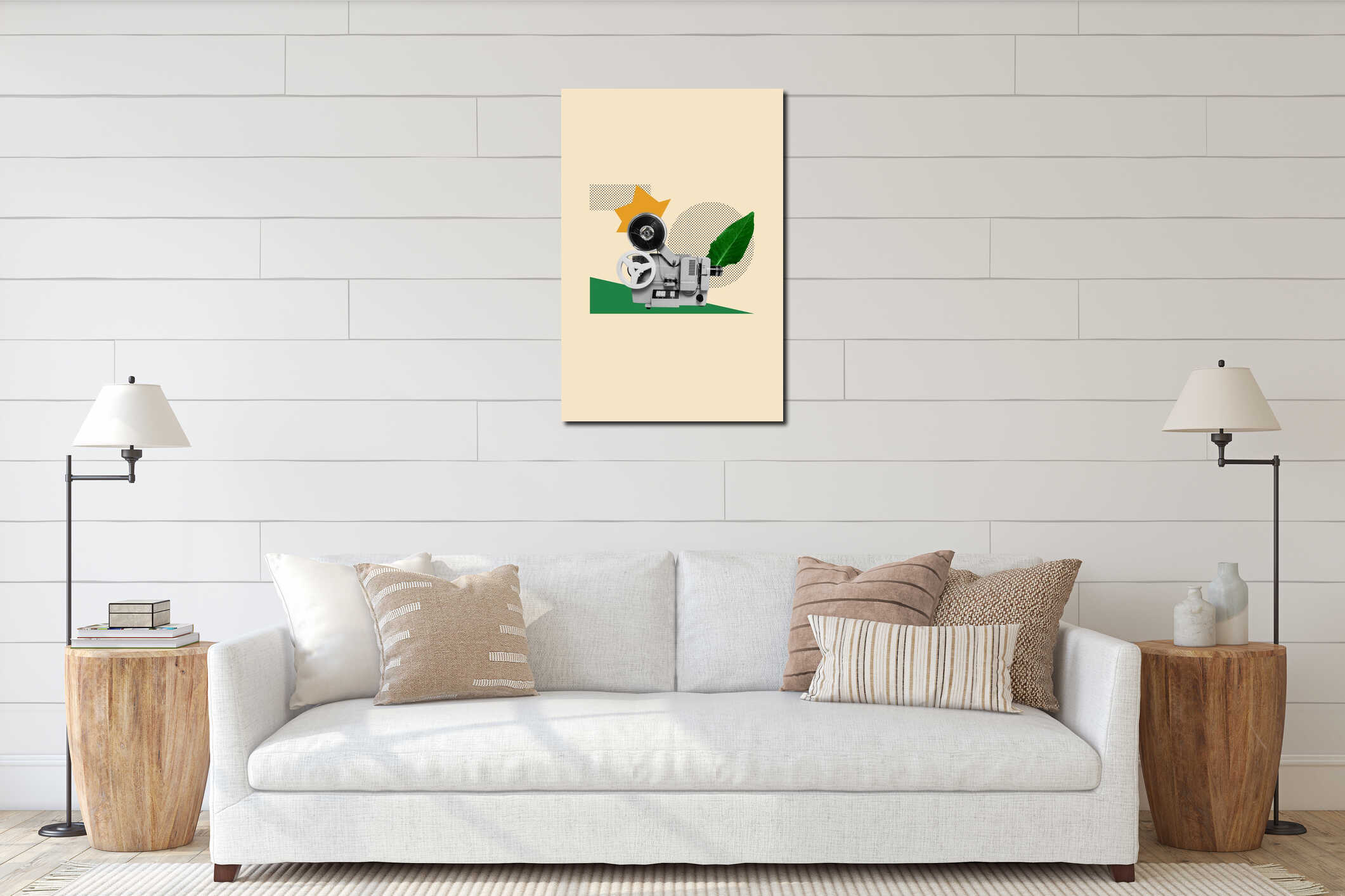 Canvas hanging interior mockup