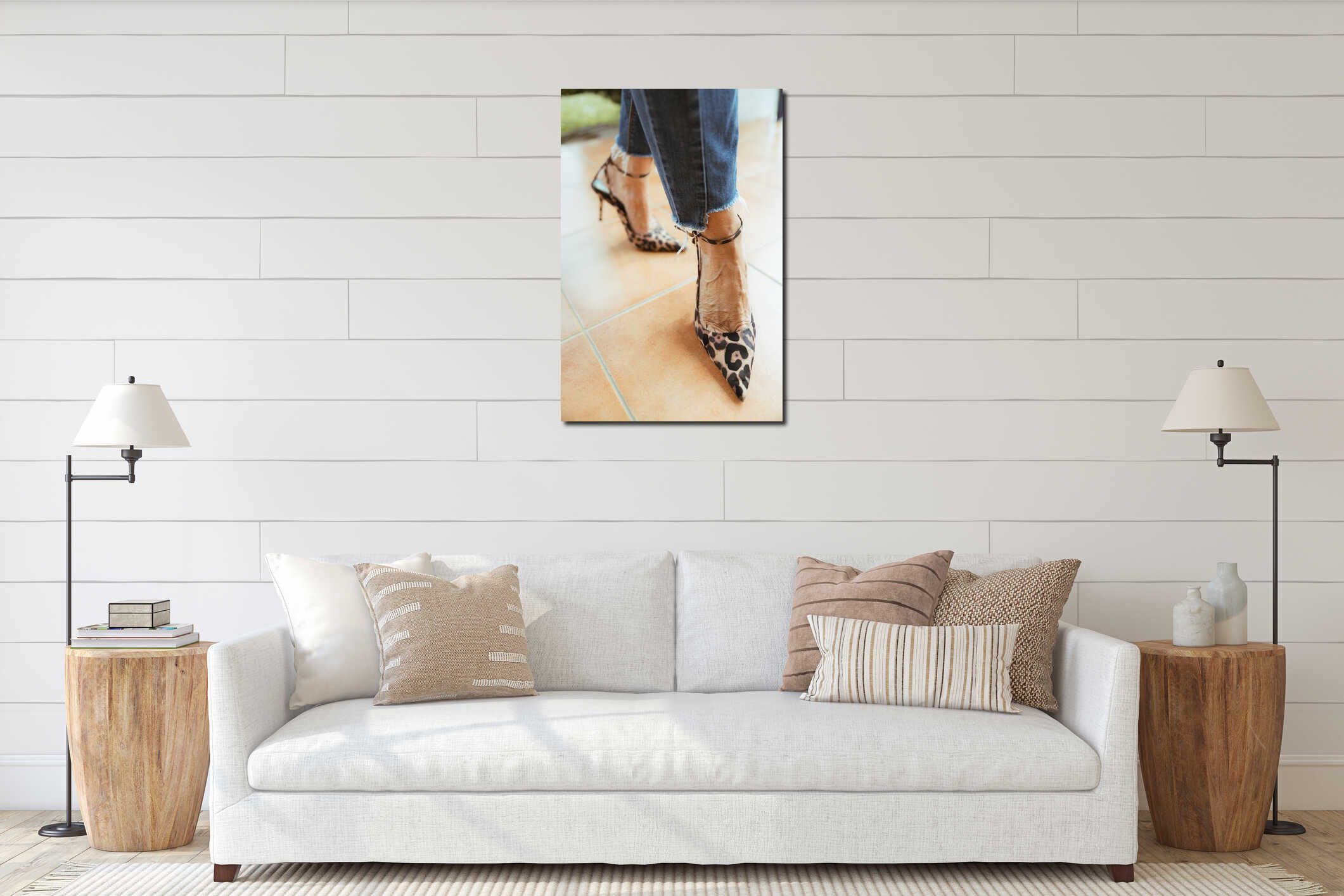 Canvas hanging interior mockup