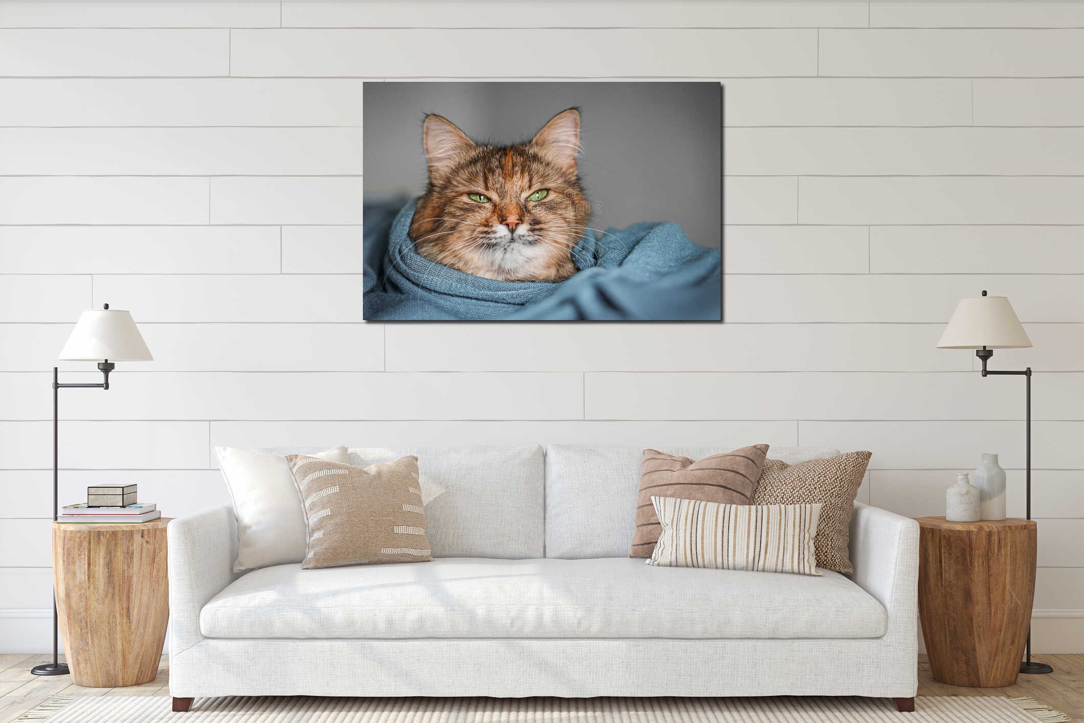 Canvas hanging interior mockup