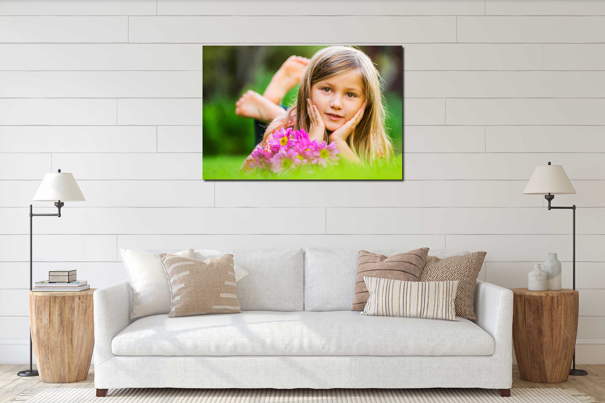 Canvas hanging interior mockup