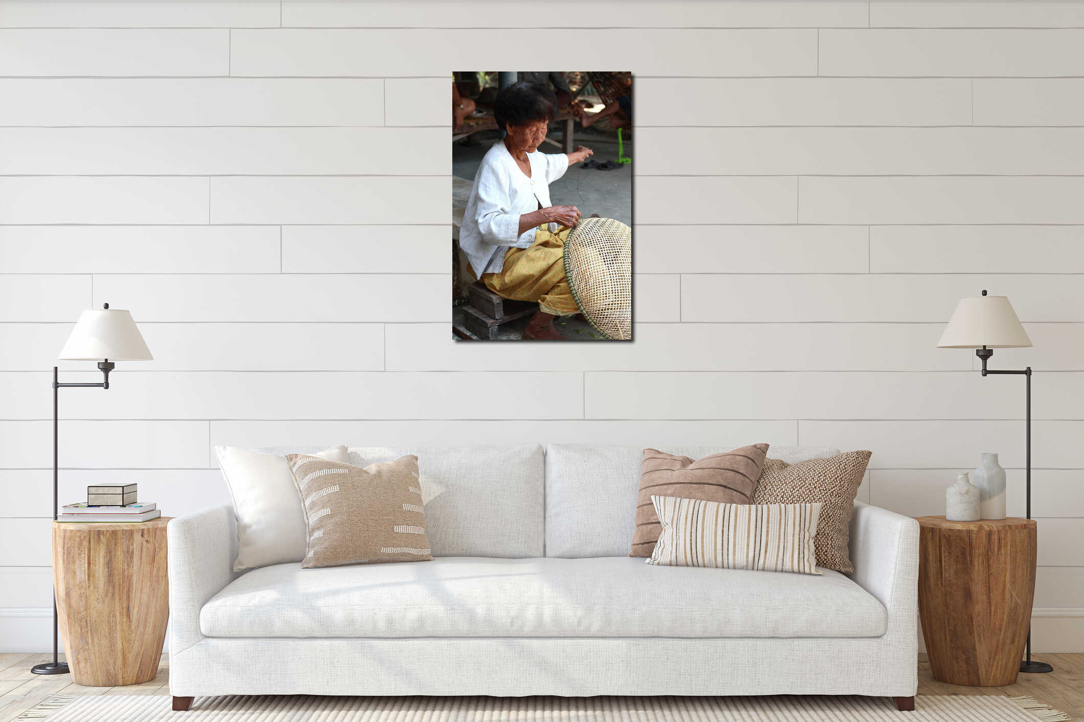 Canvas hanging interior mockup