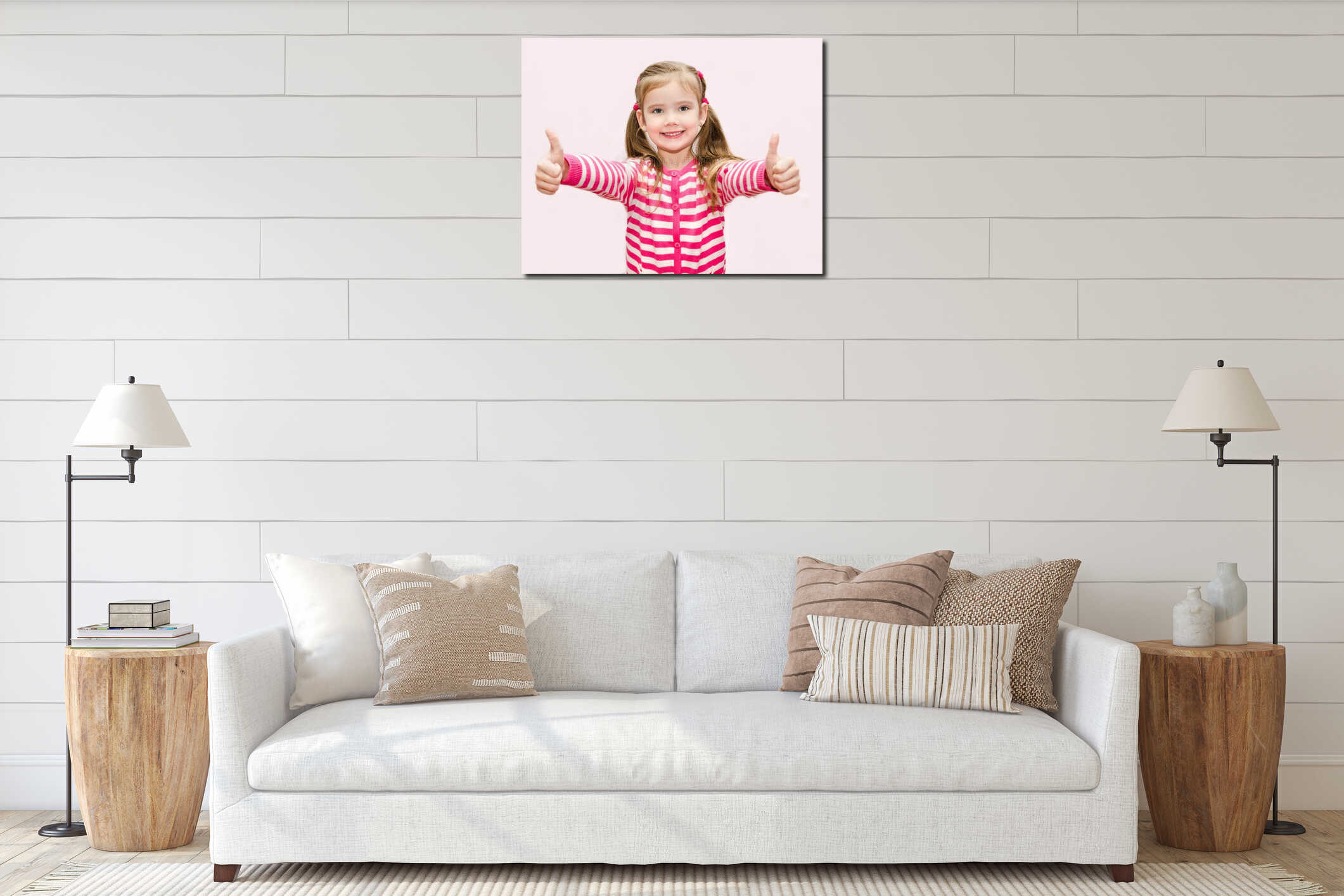 Canvas hanging interior mockup