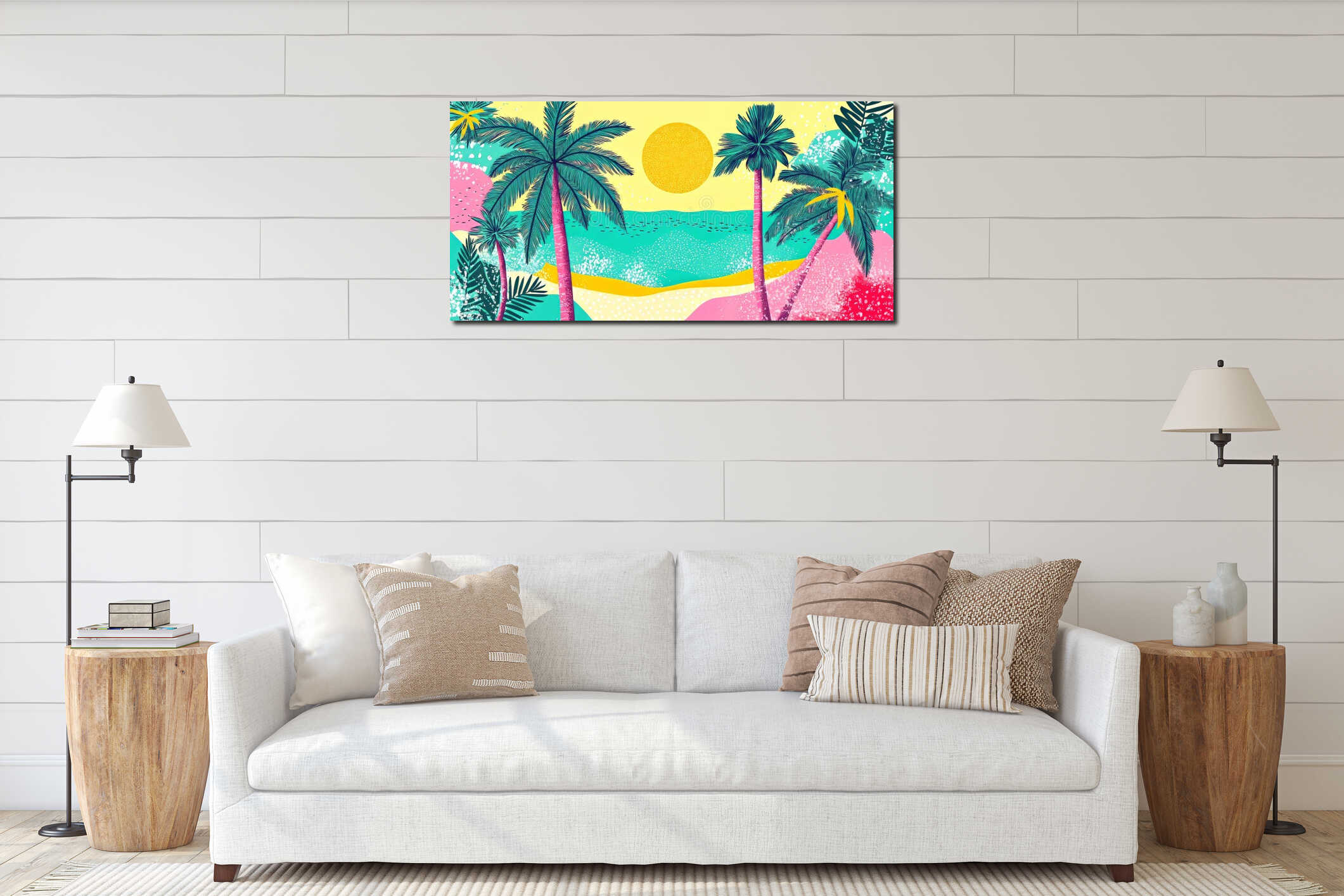 Canvas hanging interior mockup