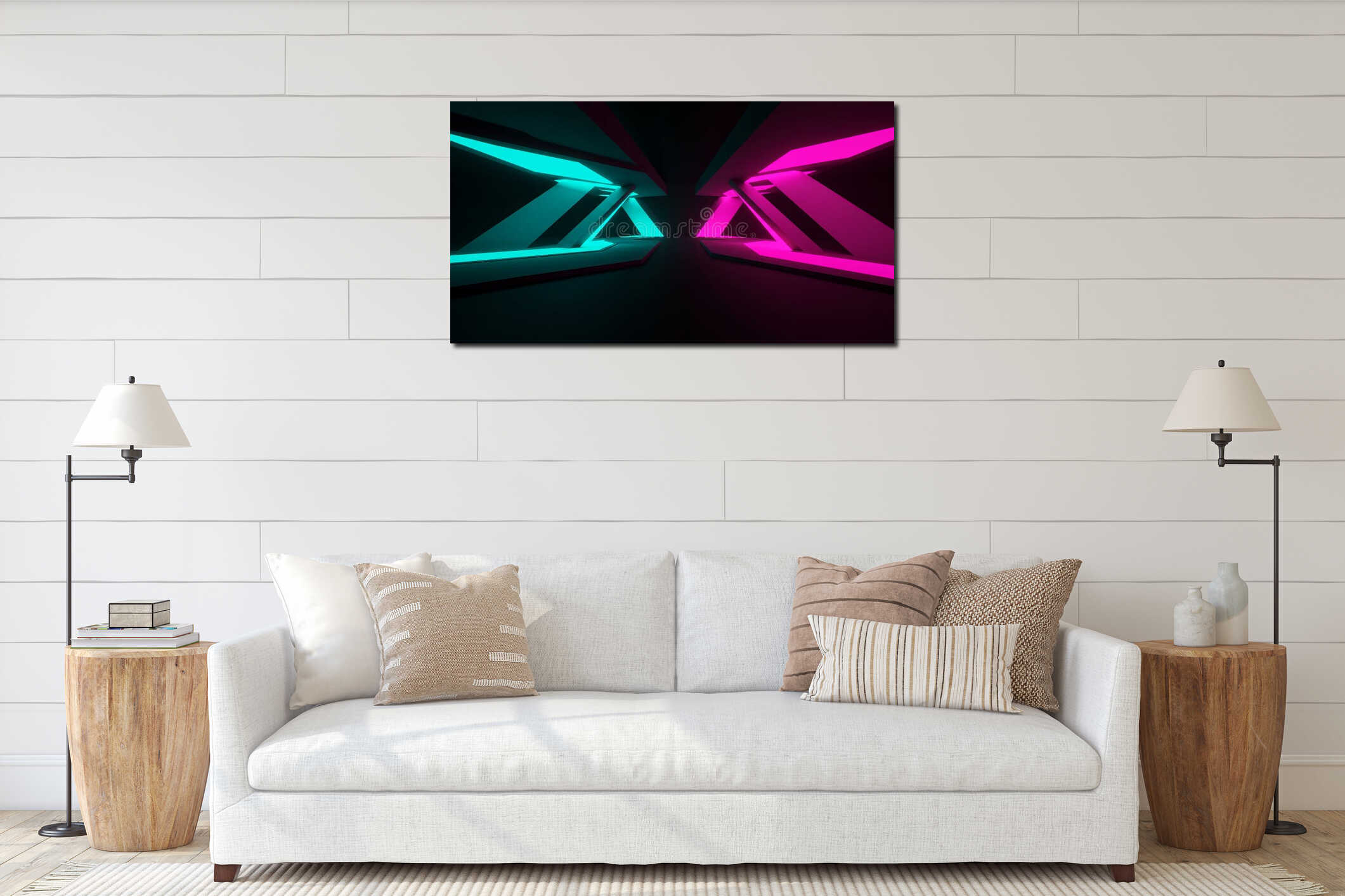 Canvas hanging interior mockup