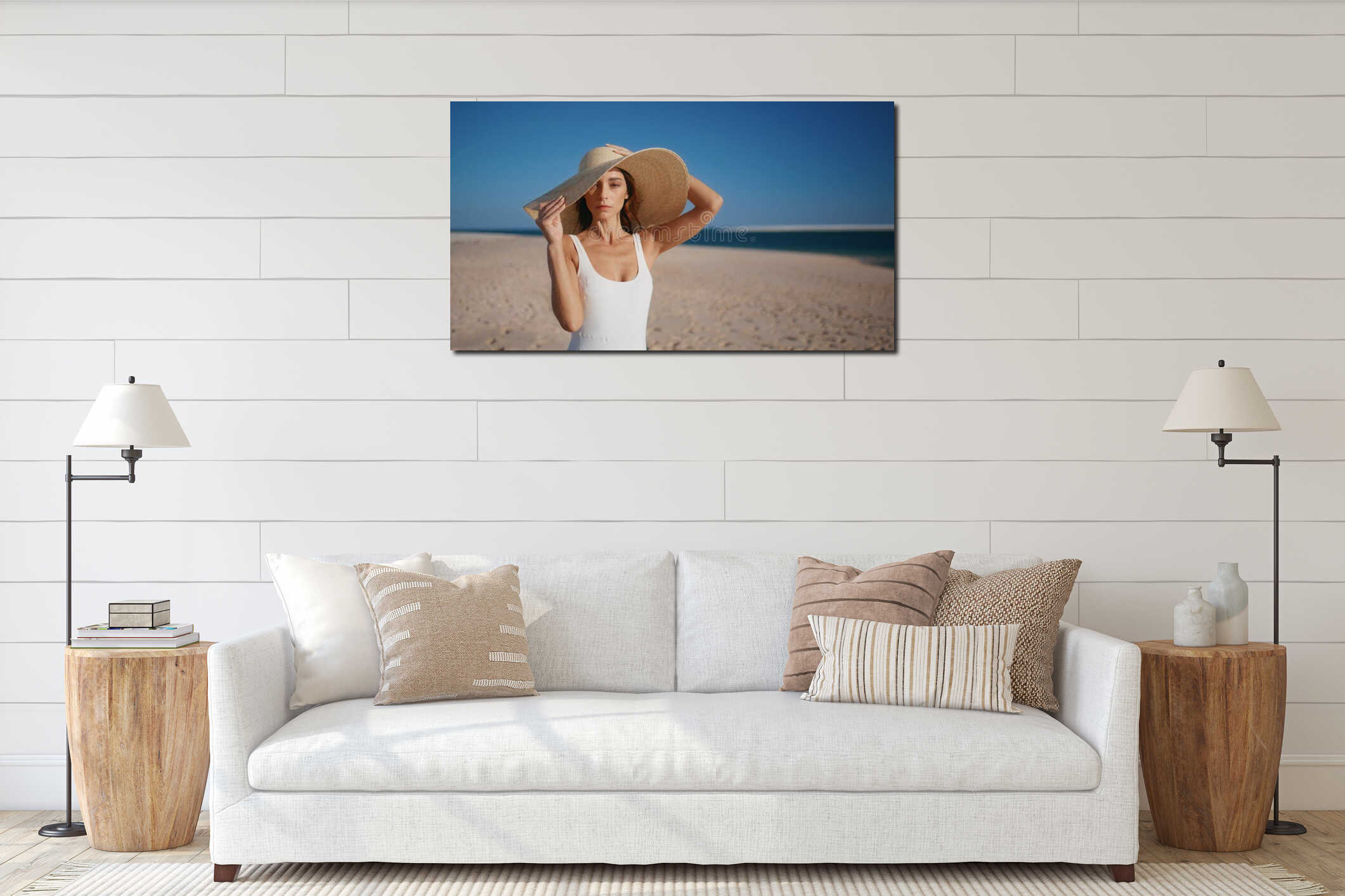 Canvas hanging interior mockup