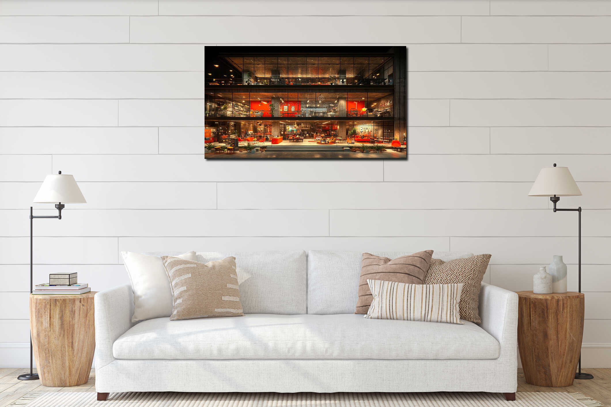 Canvas hanging interior mockup