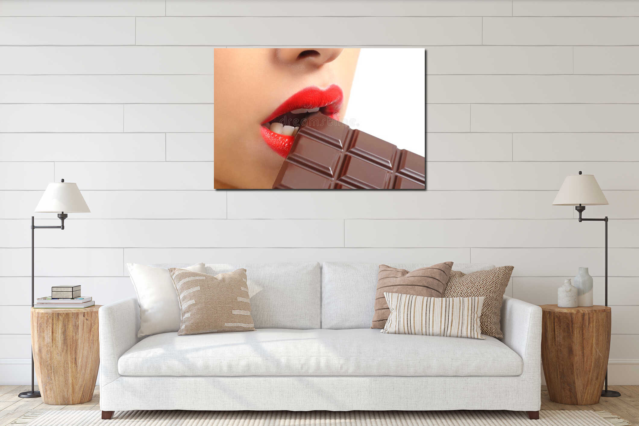 Canvas hanging interior mockup