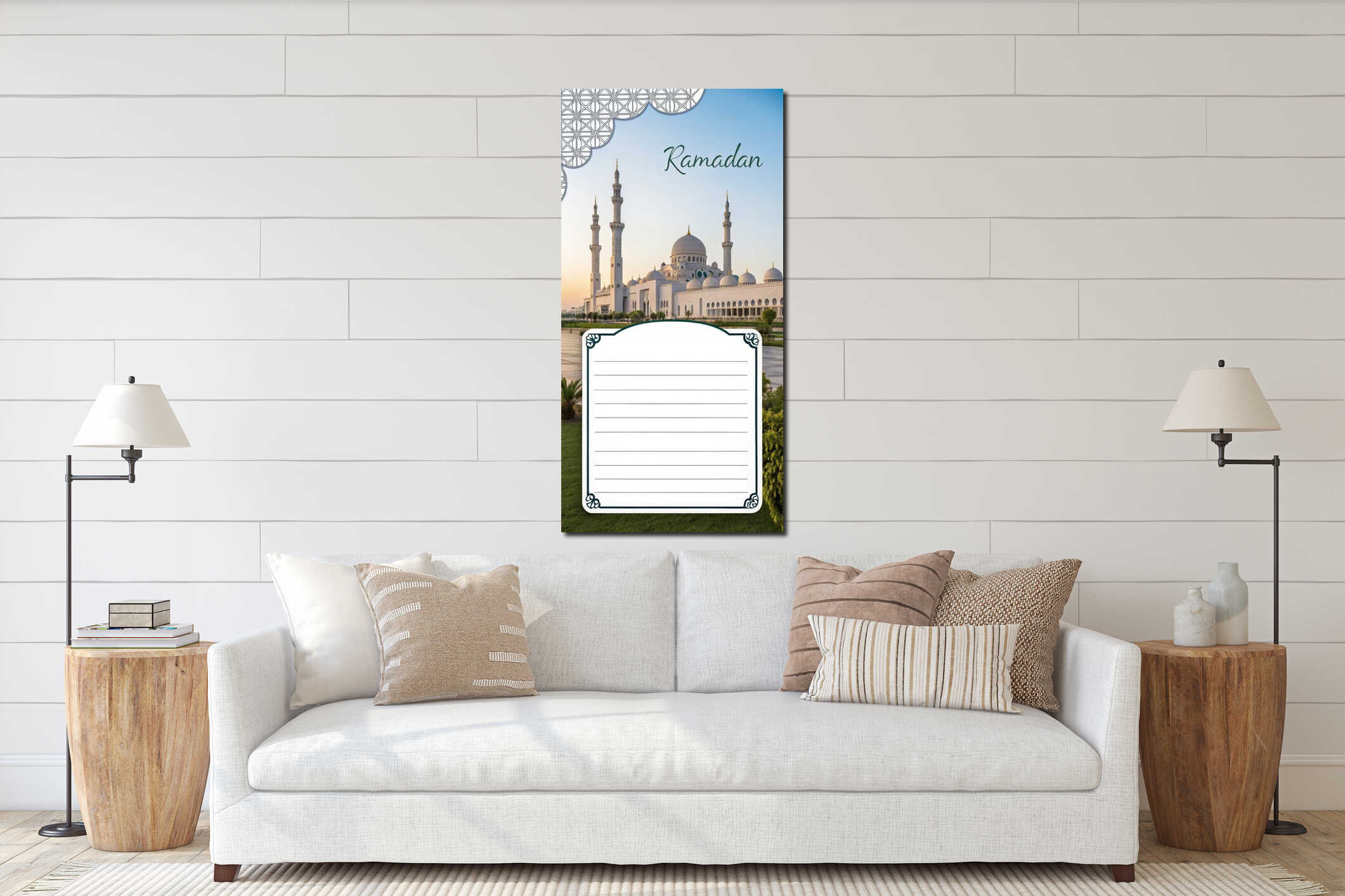Canvas hanging interior mockup