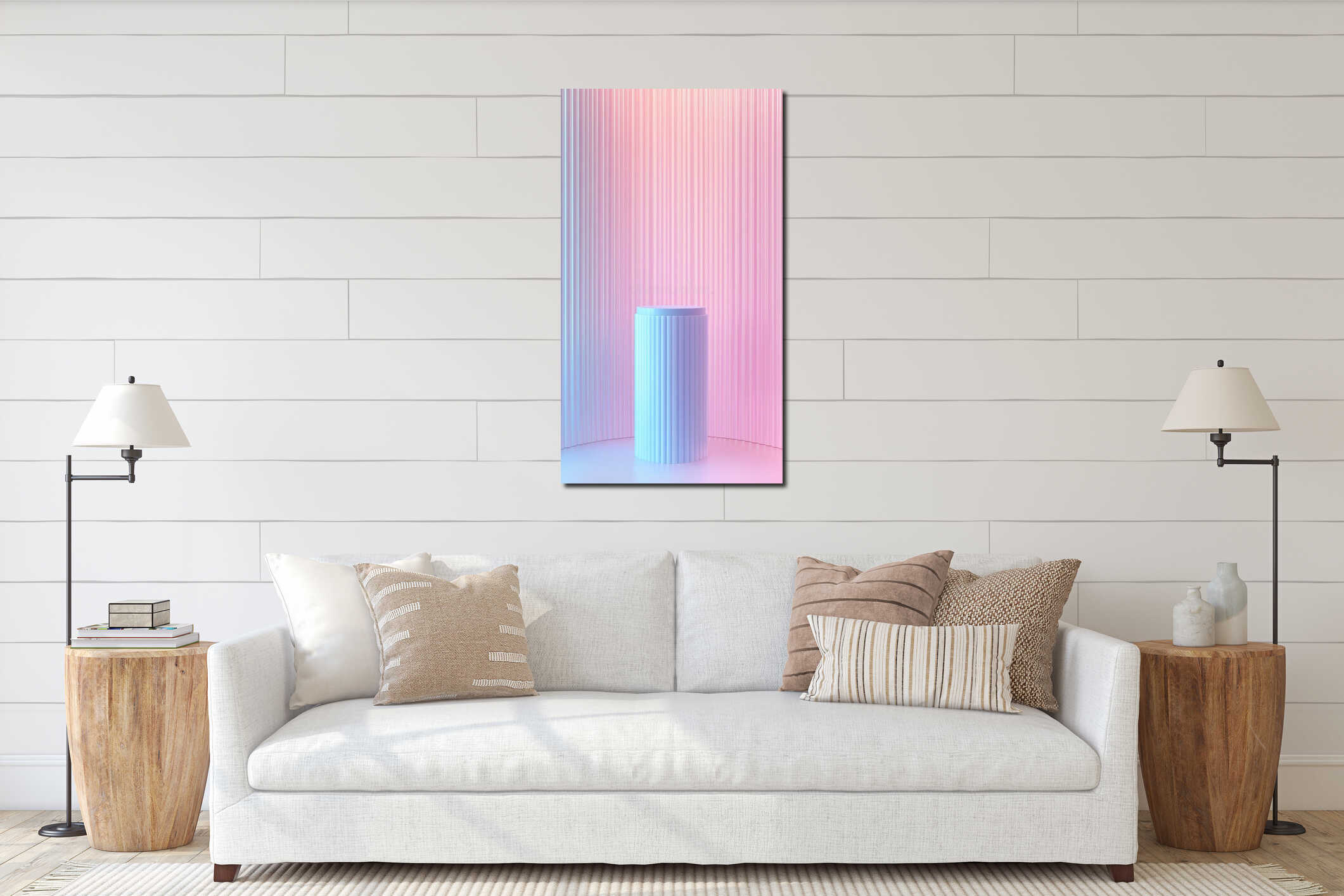 Canvas hanging interior mockup