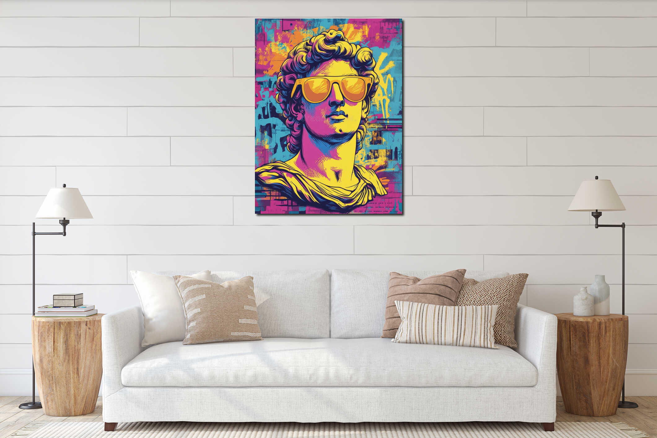 Canvas hanging interior mockup