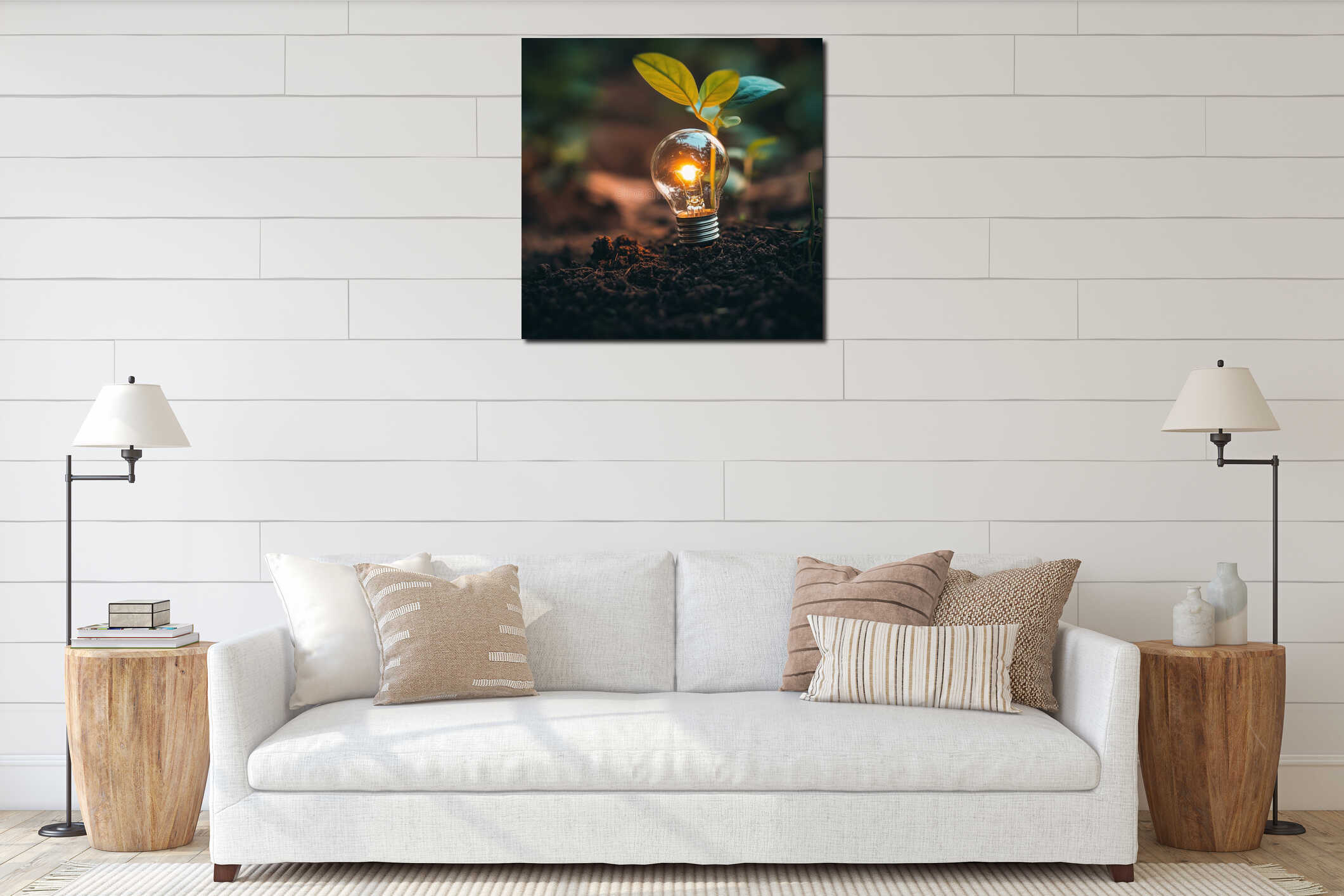 Canvas hanging interior mockup