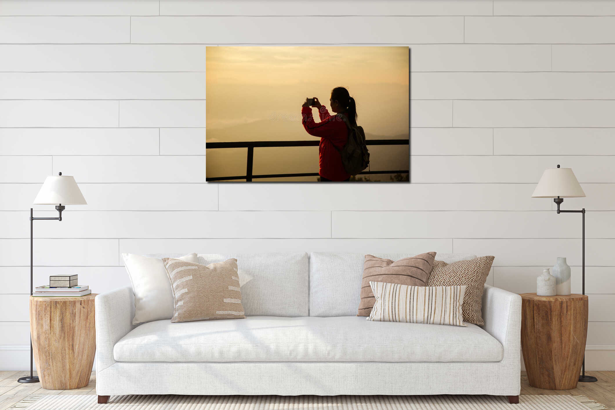 Canvas hanging interior mockup