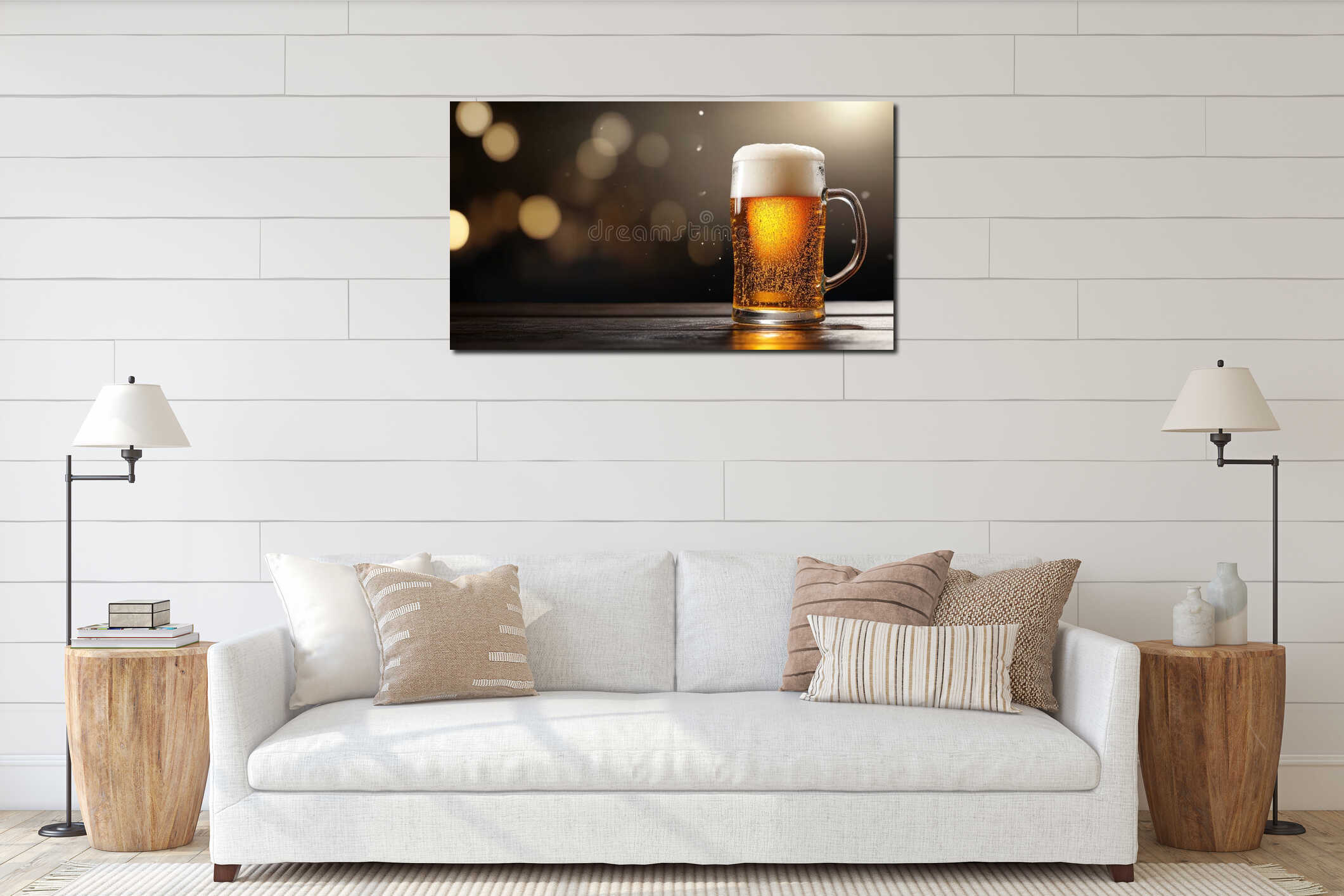 Canvas hanging interior mockup