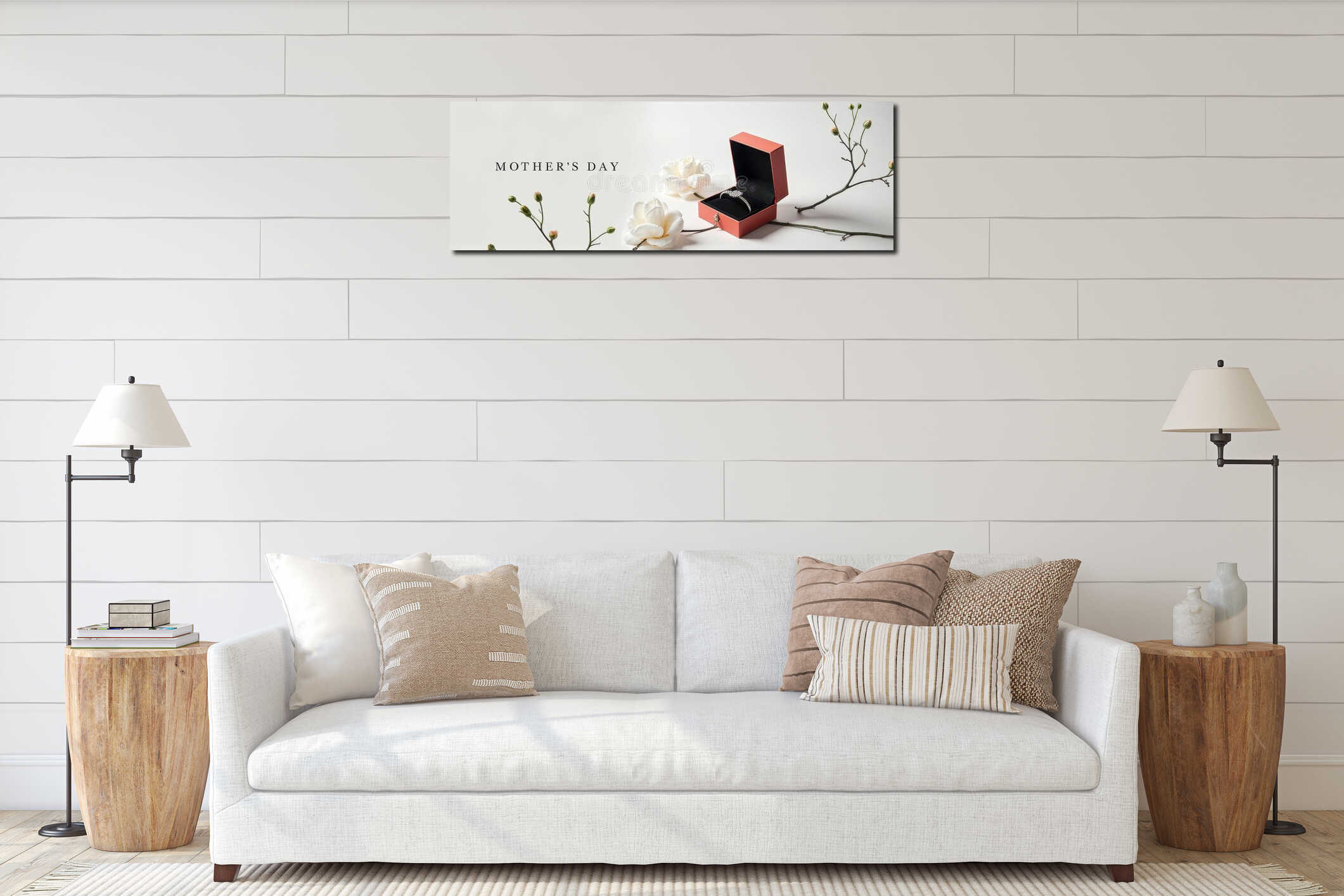 Canvas hanging interior mockup