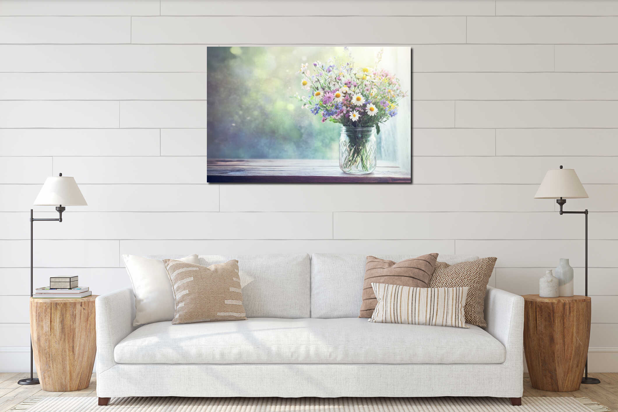 Canvas hanging interior mockup