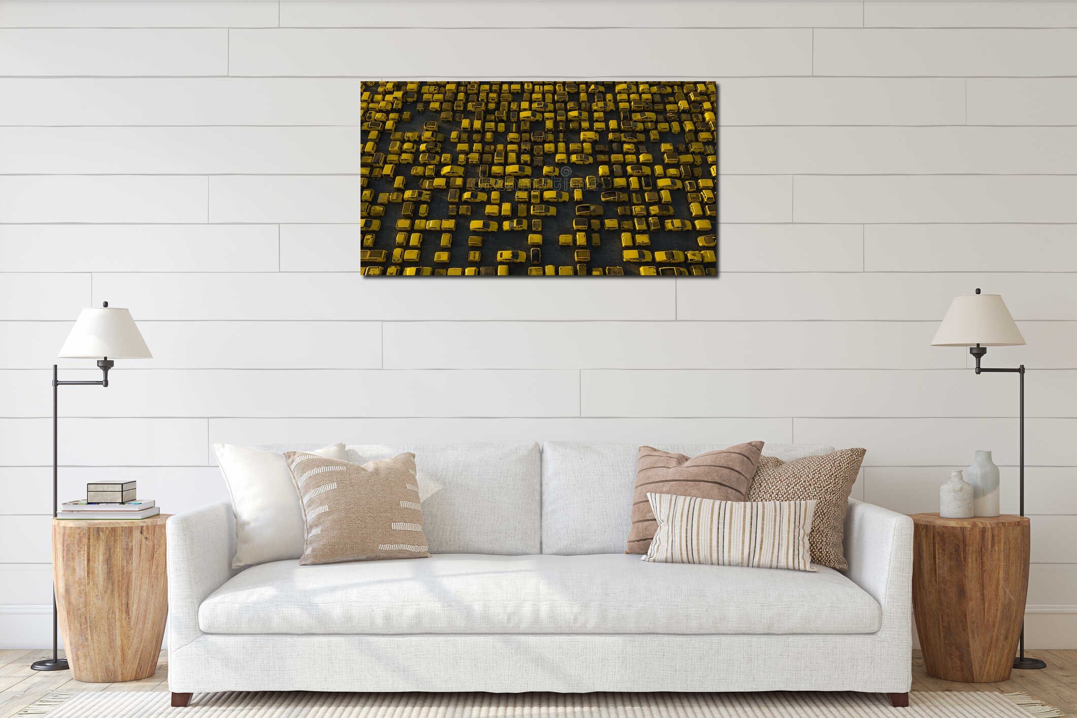 Canvas hanging interior mockup