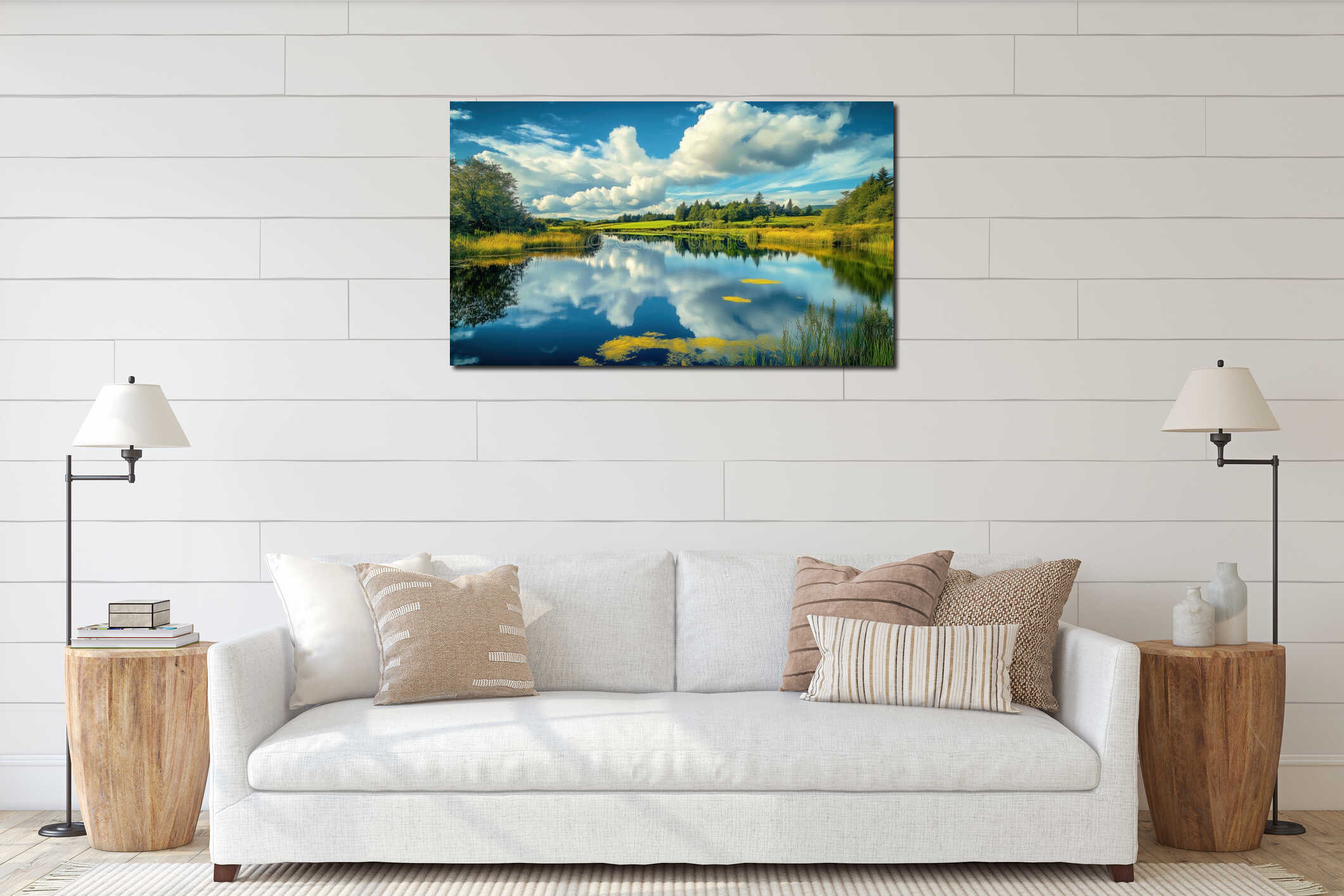 Canvas hanging interior mockup