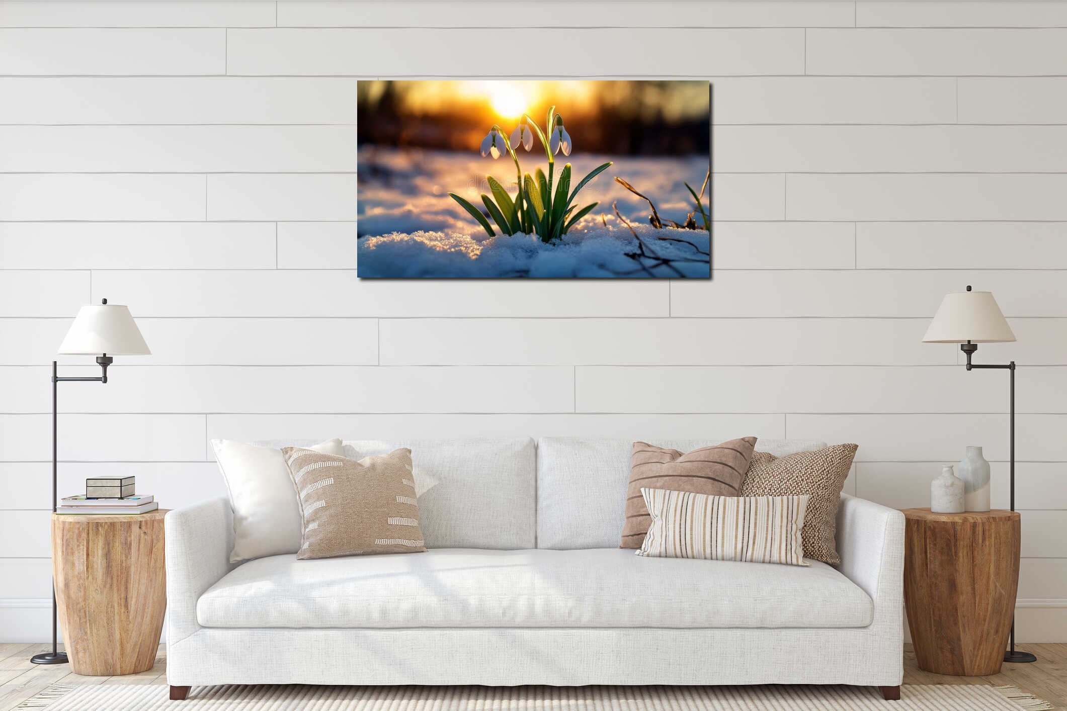 Canvas hanging interior mockup