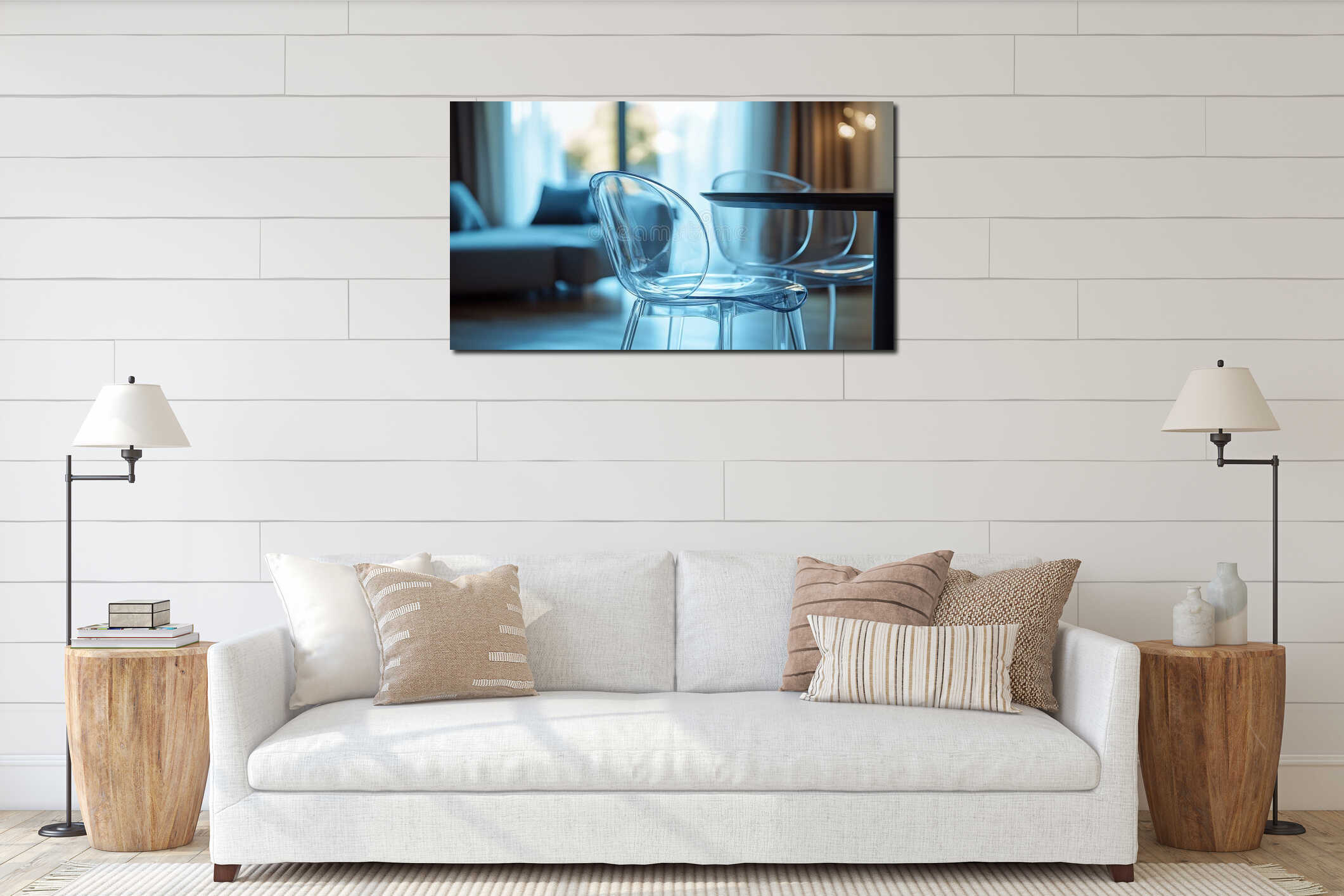 Canvas hanging interior mockup