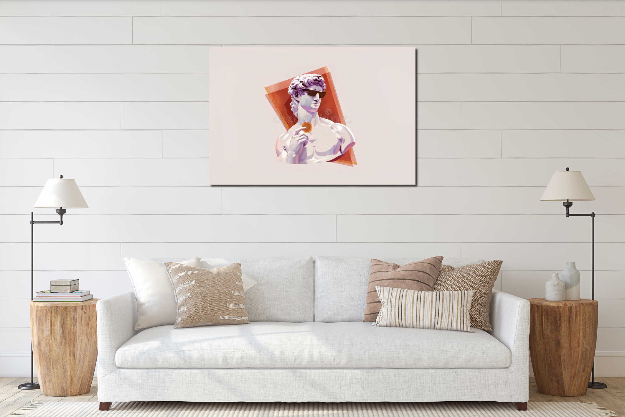 Canvas hanging interior mockup