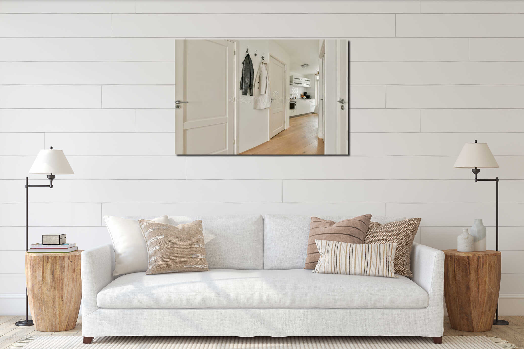 Canvas hanging interior mockup