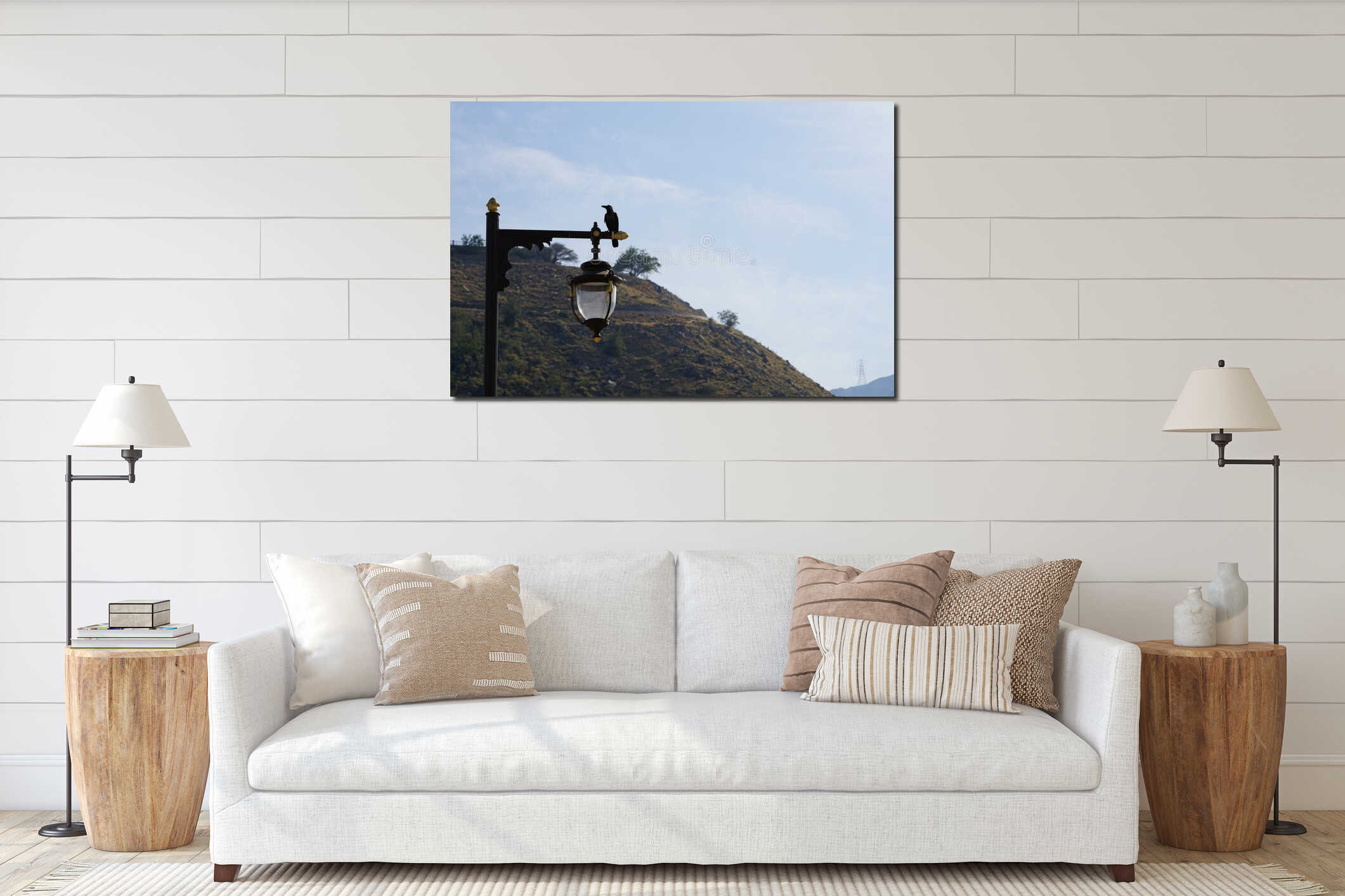 Canvas hanging interior mockup