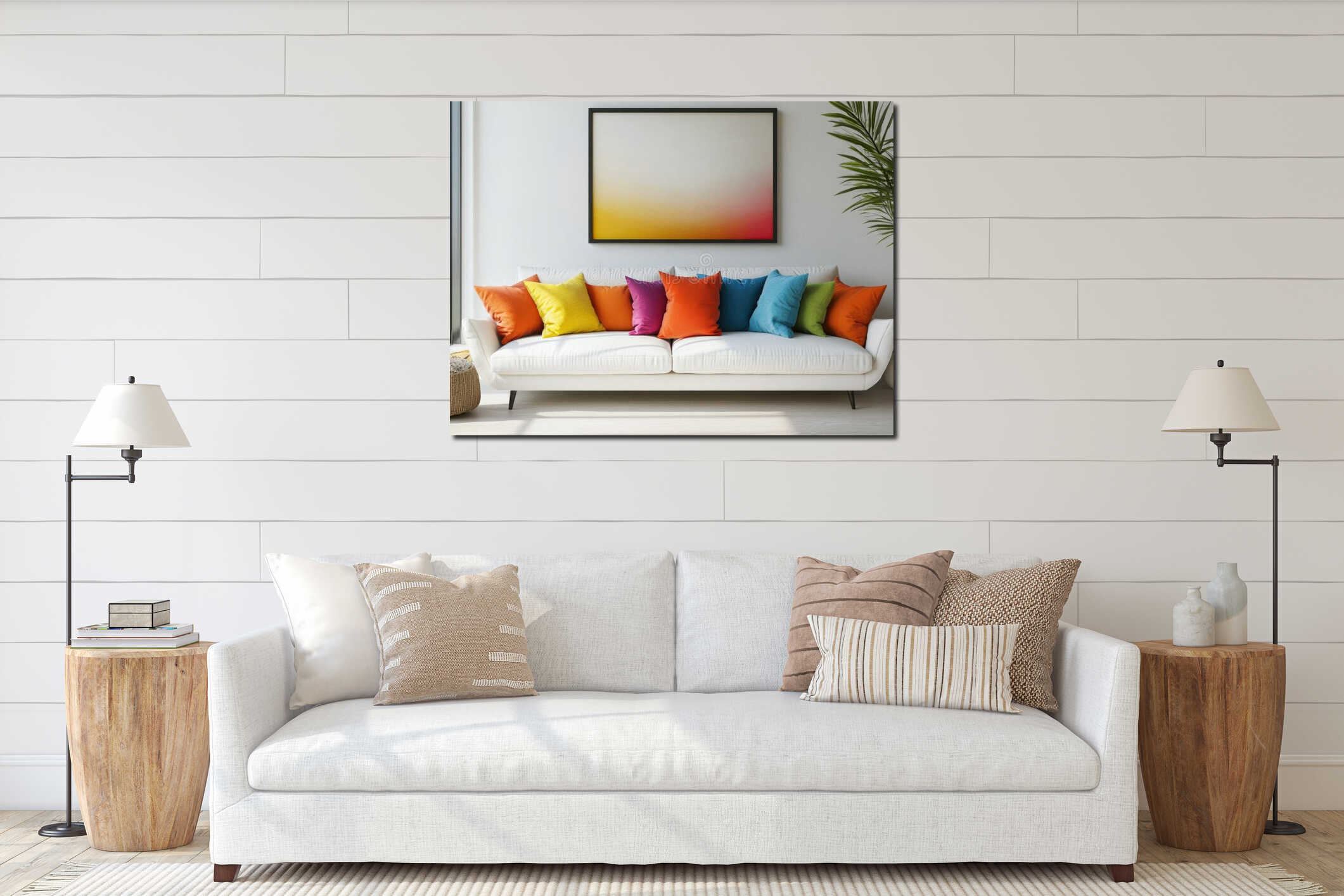 Canvas hanging interior mockup