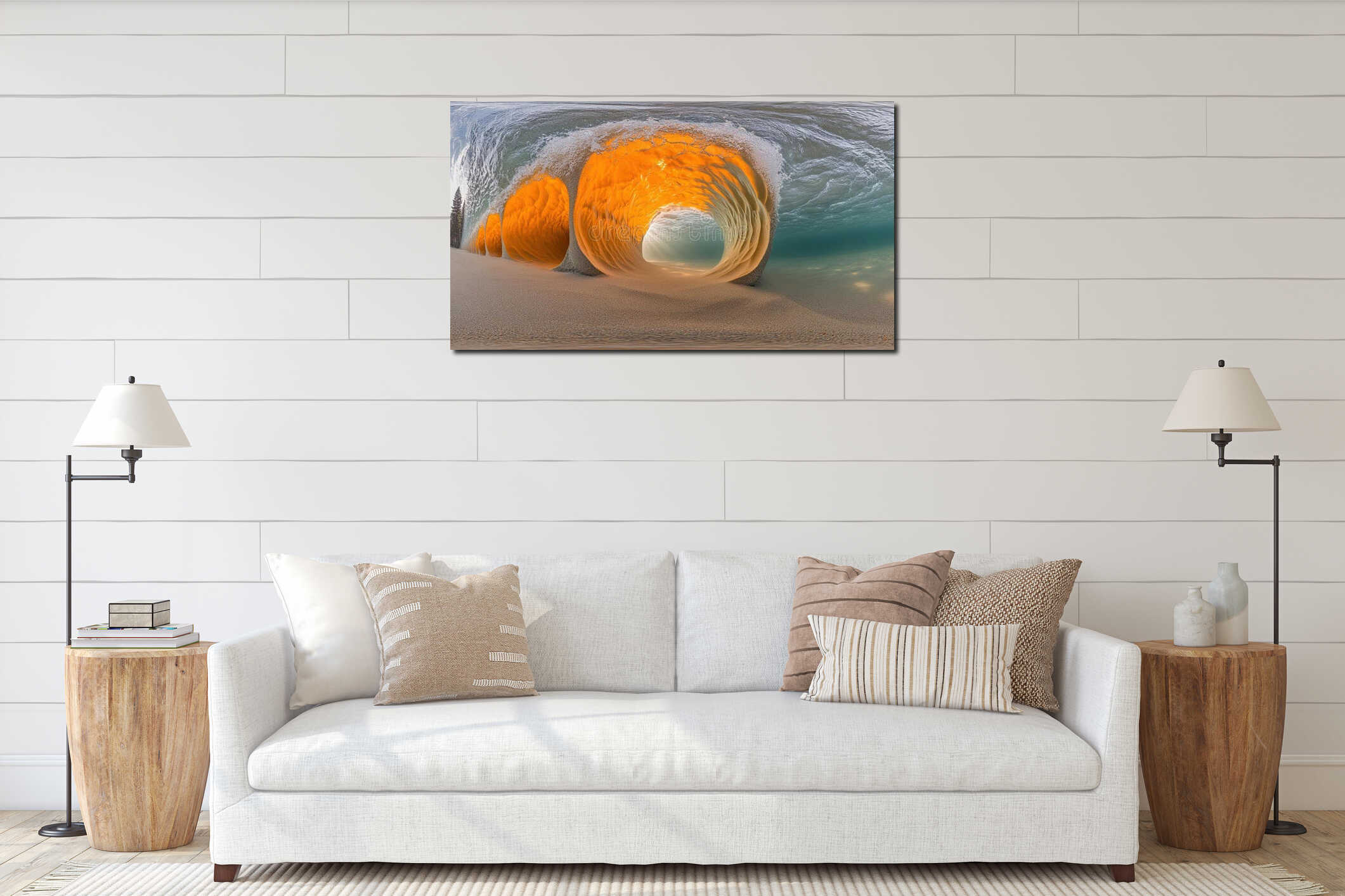 Canvas hanging interior mockup