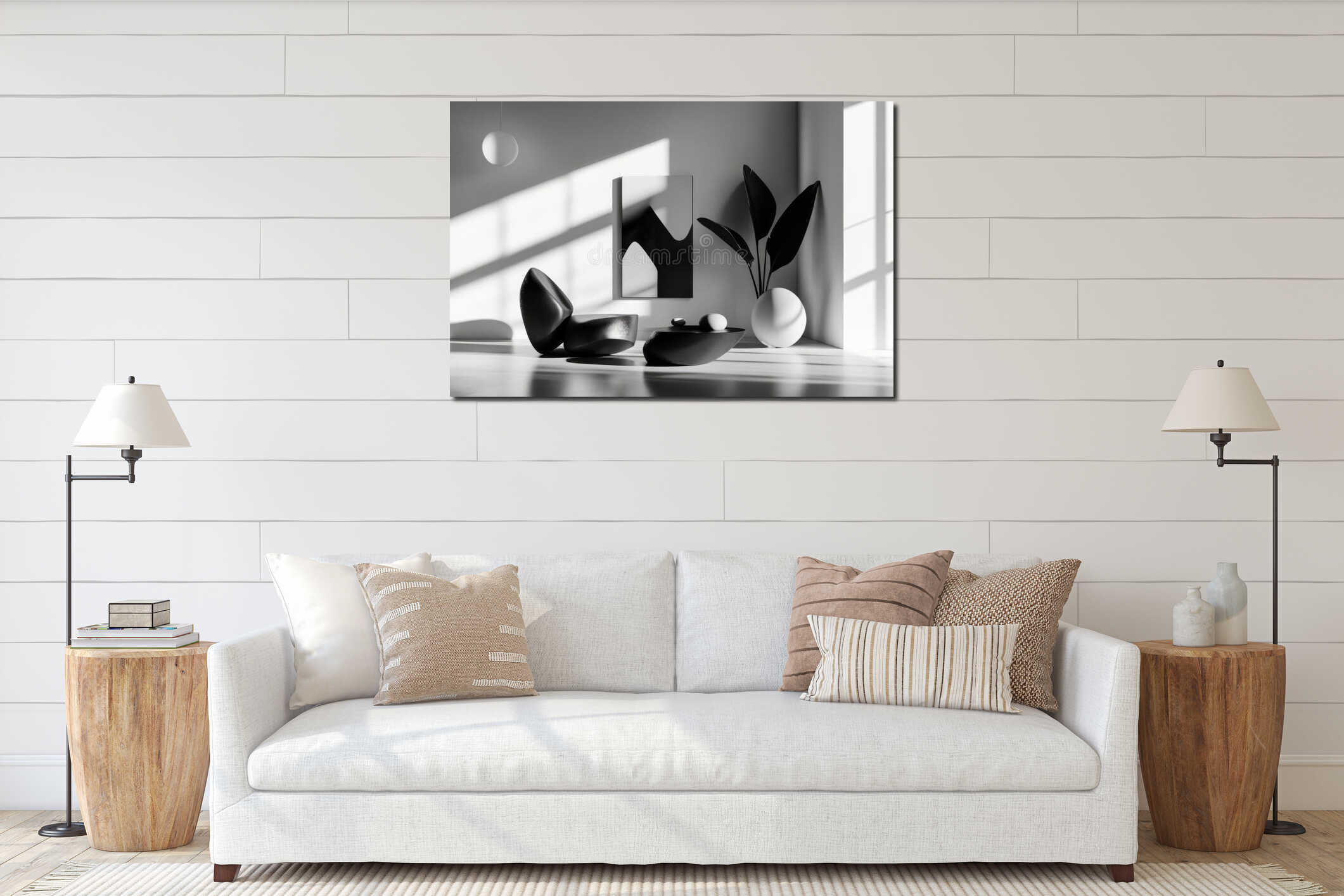 Canvas hanging interior mockup