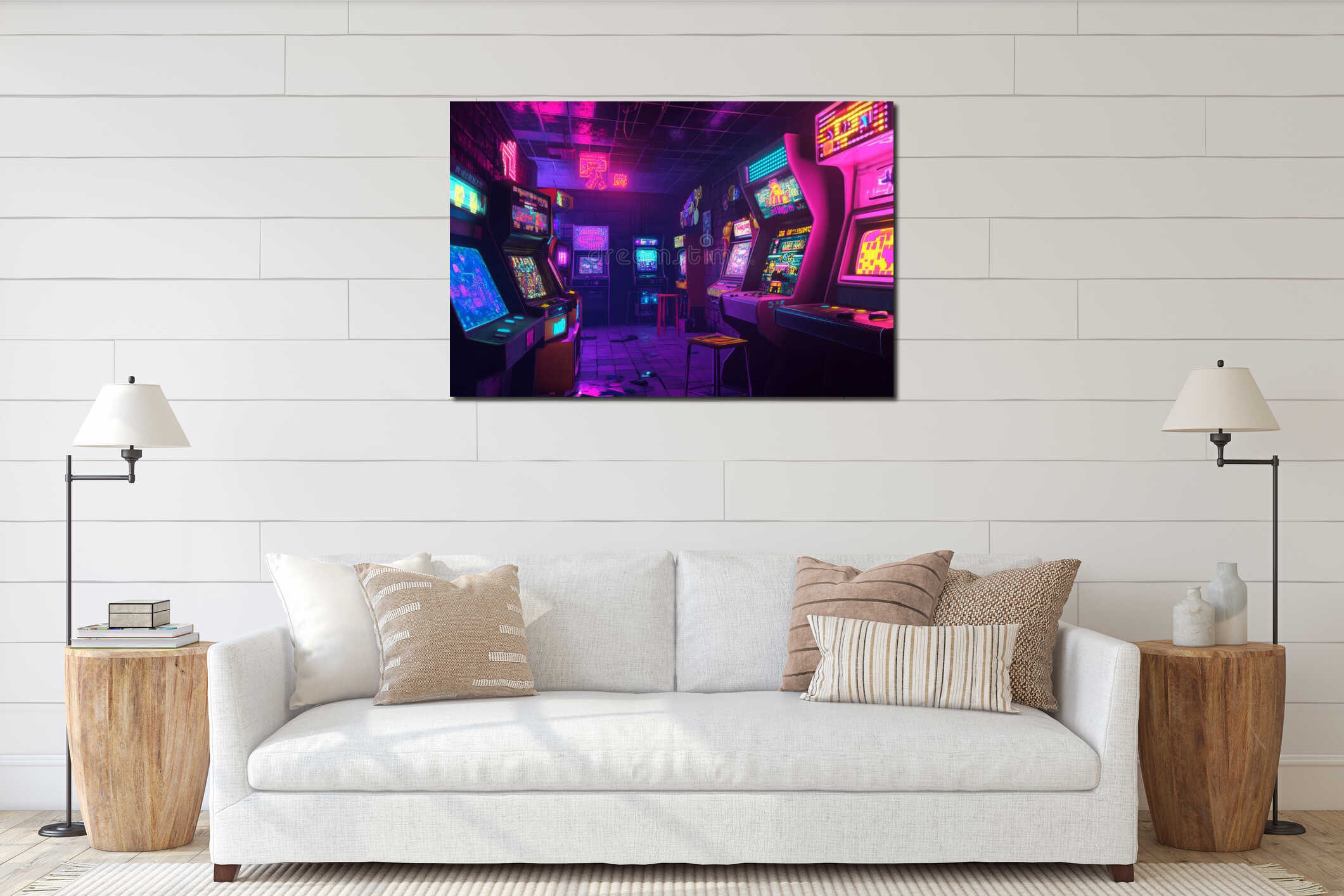 Canvas hanging interior mockup