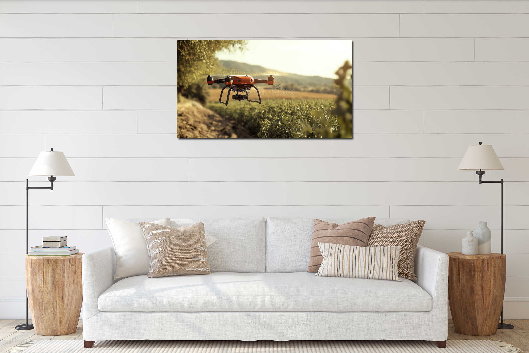 Canvas hanging interior mockup