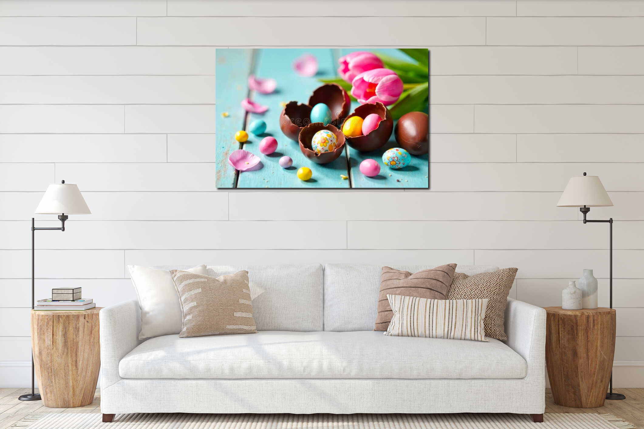 Canvas hanging interior mockup