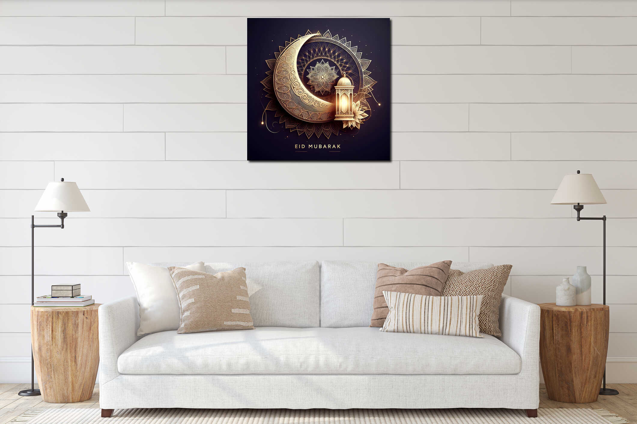 Canvas hanging interior mockup